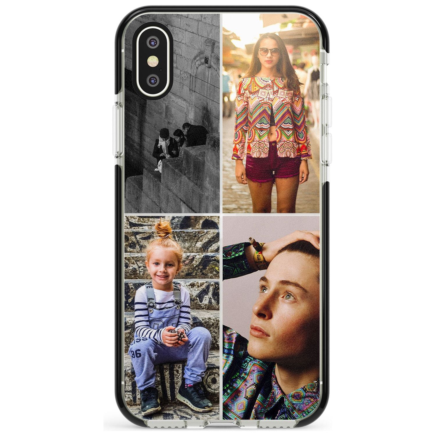 4 Photo Grid Pink Fade Impact Phone Case for iPhone X XS Max XR