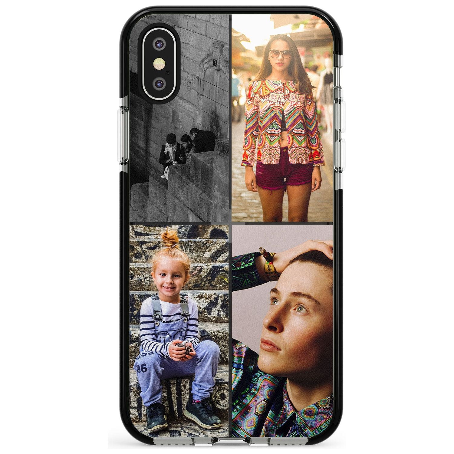 4 Photo Grid Pink Fade Impact Phone Case for iPhone X XS Max XR