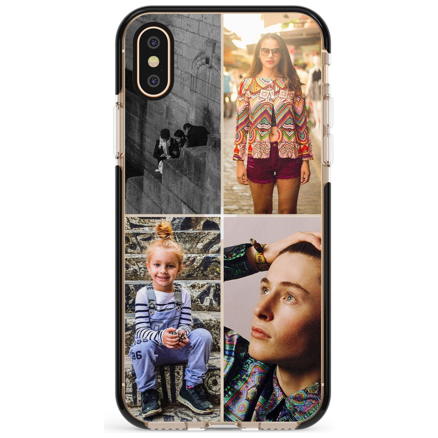 4 Photo Grid Pink Fade Impact Phone Case for iPhone X XS Max XR