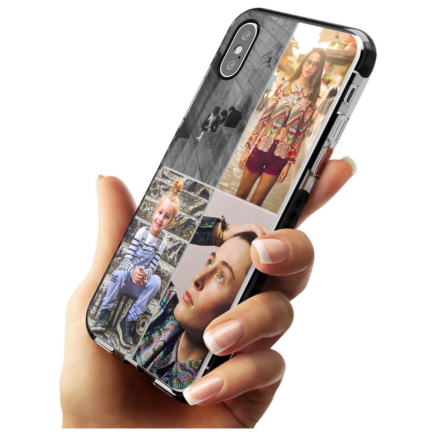 4 Photo Grid Pink Fade Impact Phone Case for iPhone X XS Max XR