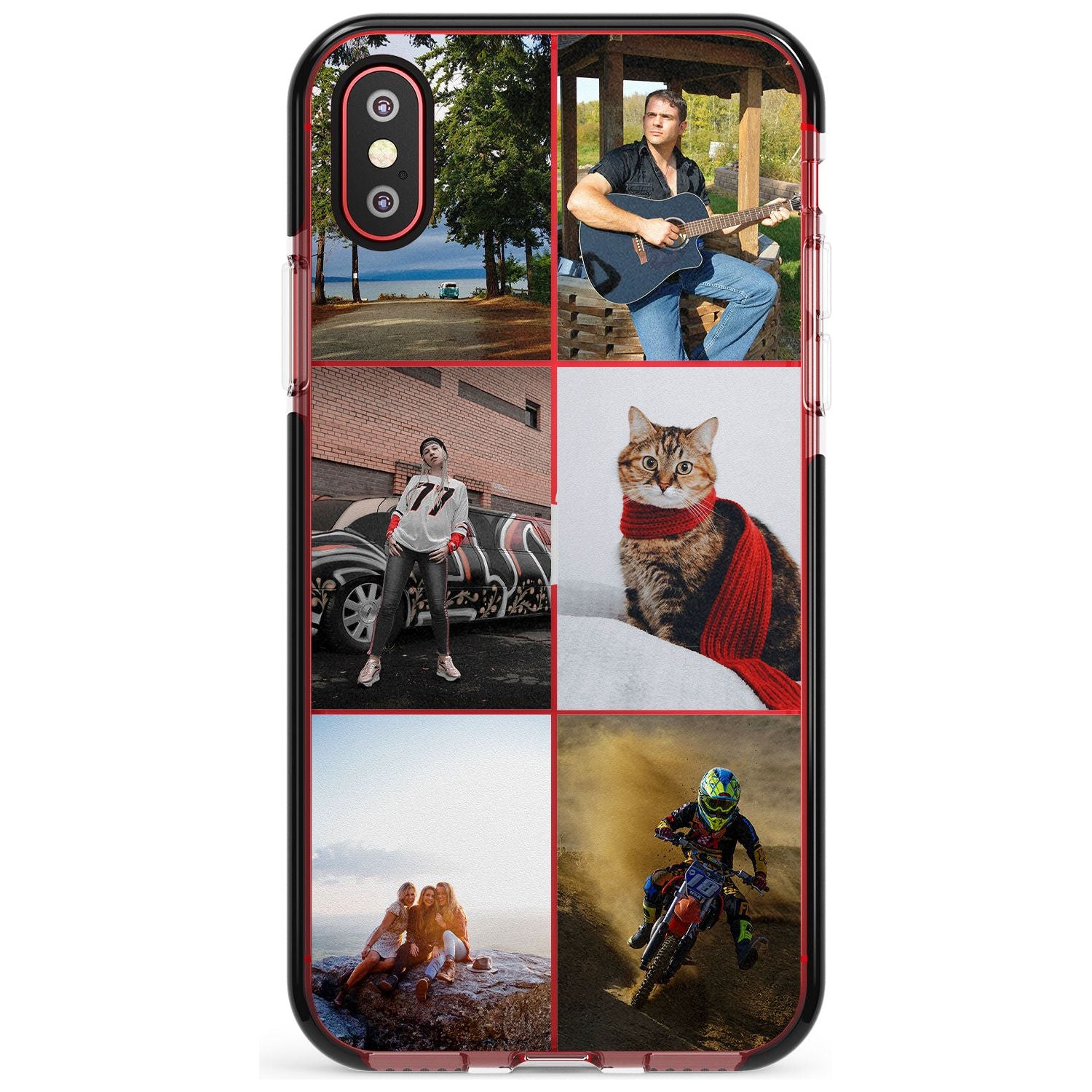 6 Photo Grid Pink Fade Impact Phone Case for iPhone X XS Max XR