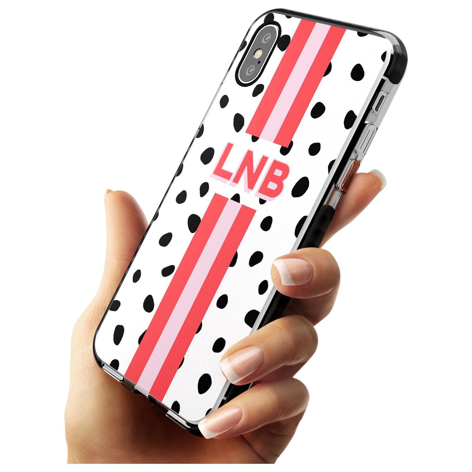 Custom Polka & Pink Stripe iPhone Case Custom Phone Case - Case Warehouse