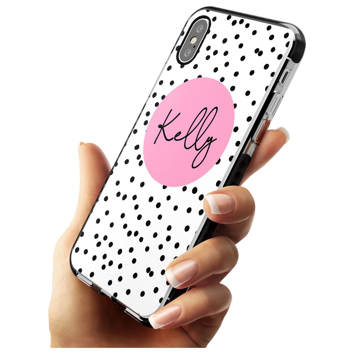 Pink Circle & Dots iPhone Case Custom Phone Case - Case Warehouse