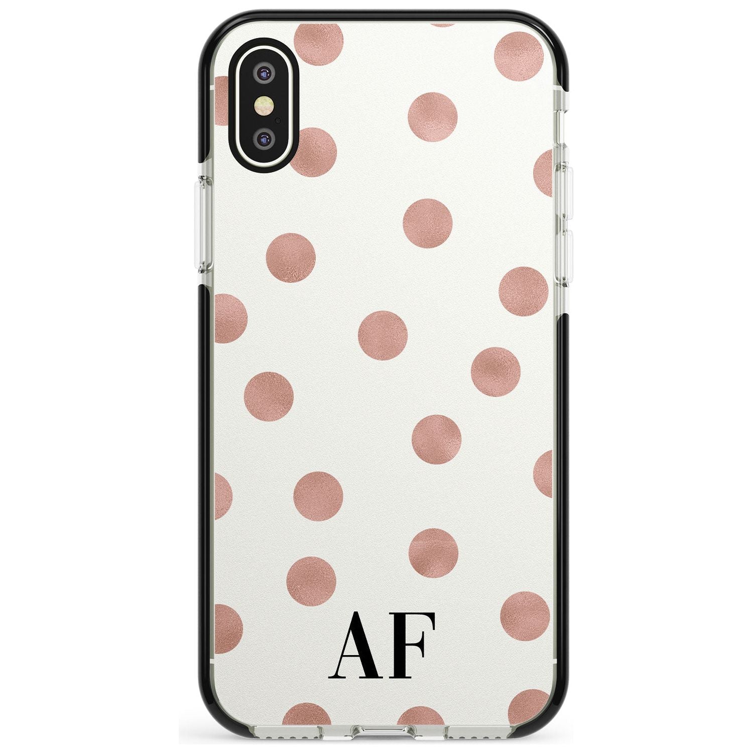 Initials & Dots iPhone Case Black Impact Custom Phone Case - Case Warehouse