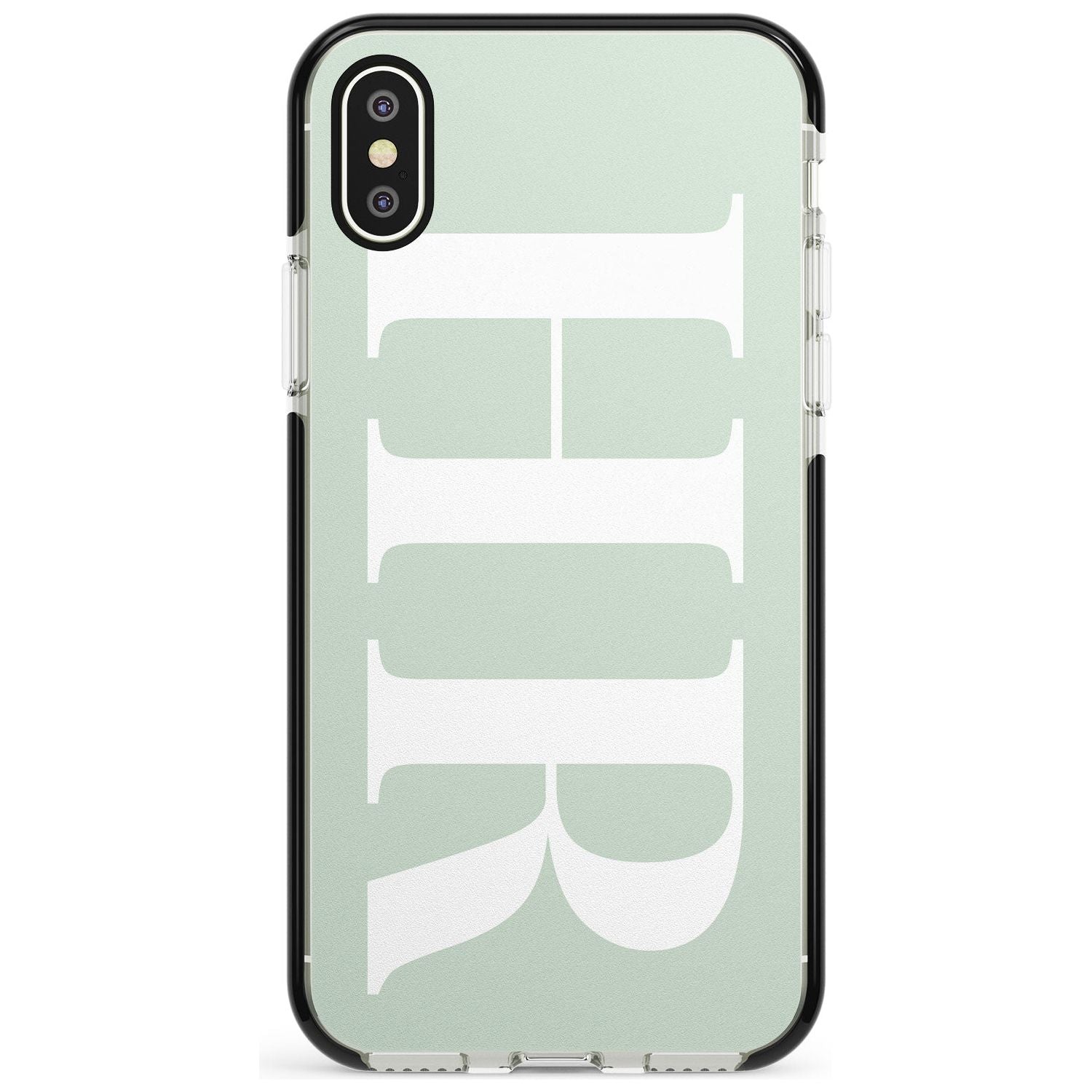 White & Seafoam Green Personalised iPhone Case Black Impact Custom Phone Case - Case Warehouse