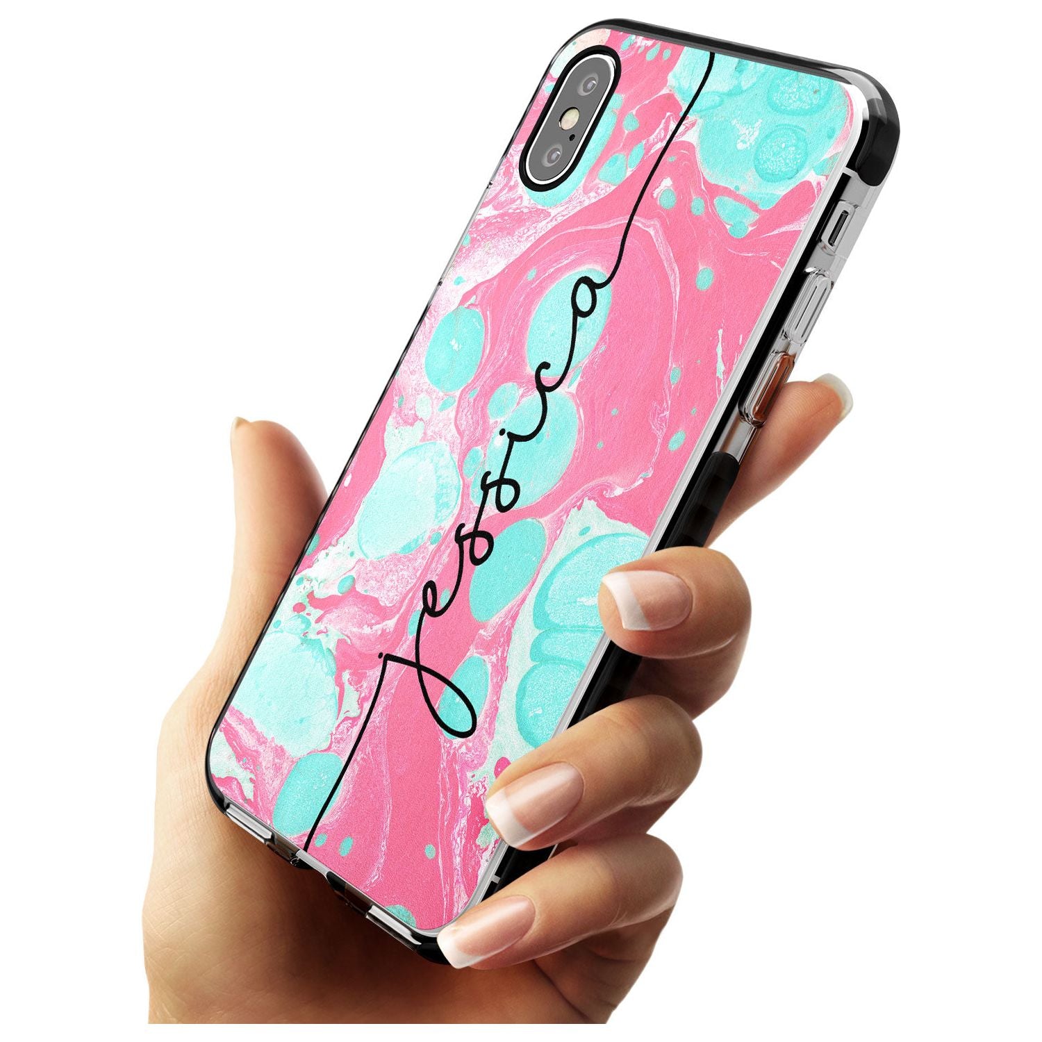 Turquoise & Pink - Marbled iPhone Case Custom Phone Case - Case Warehouse