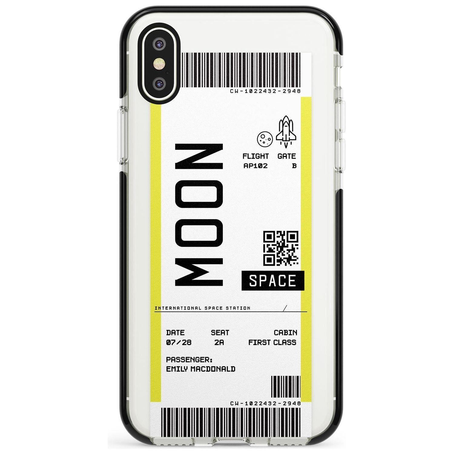 Moon Custom Space Travel Ticket iPhone Case Black Impact Custom Phone Case - Case Warehouse