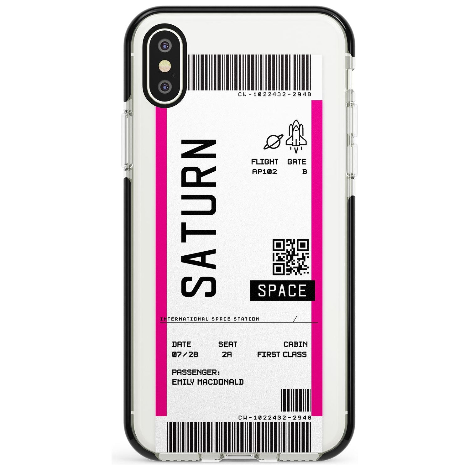 Saturn Custom Space Travel Ticket iPhone Case Black Impact Custom Phone Case - Case Warehouse