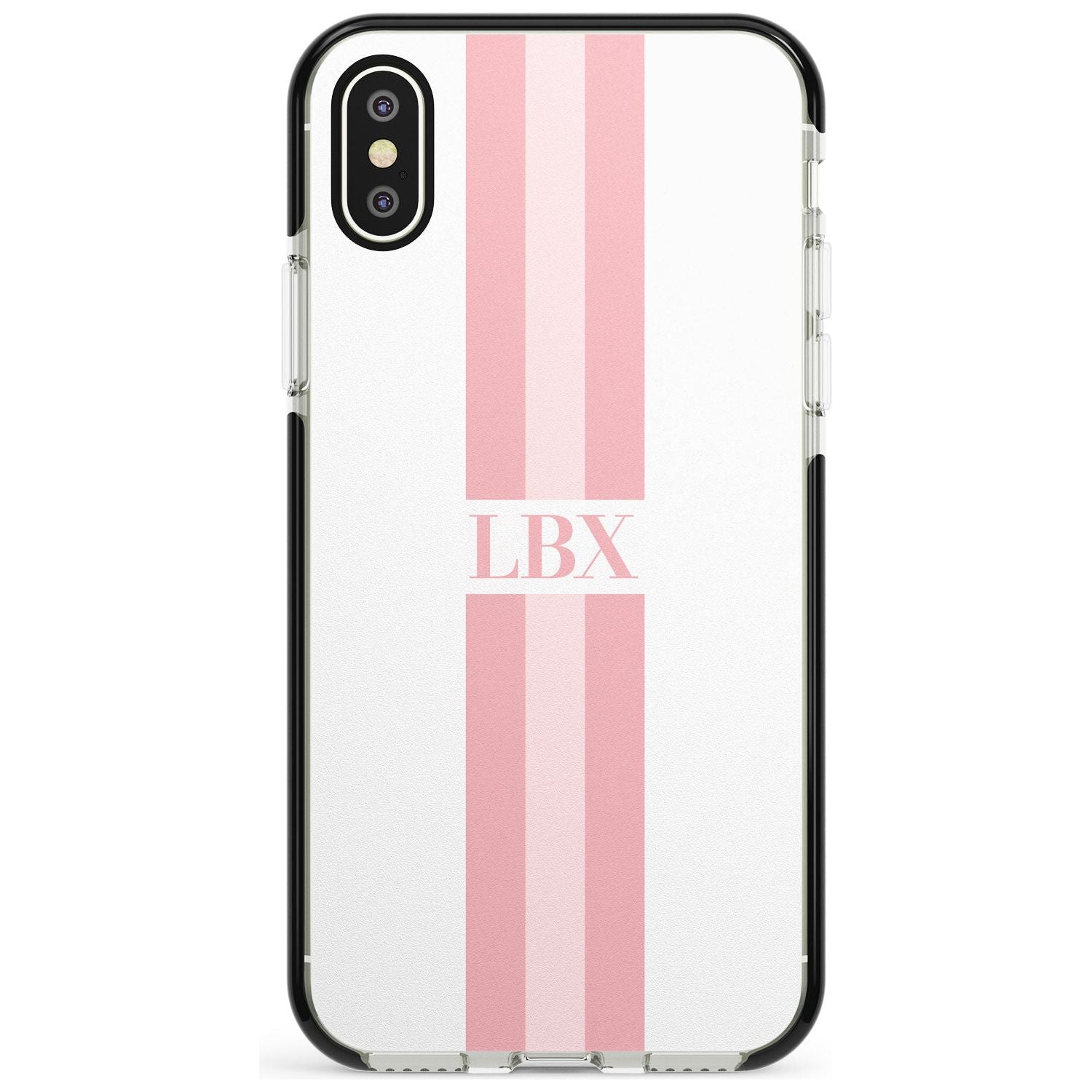 Minimal Pink Stripes iPhone Case Black Impact Custom Phone Case - Case Warehouse