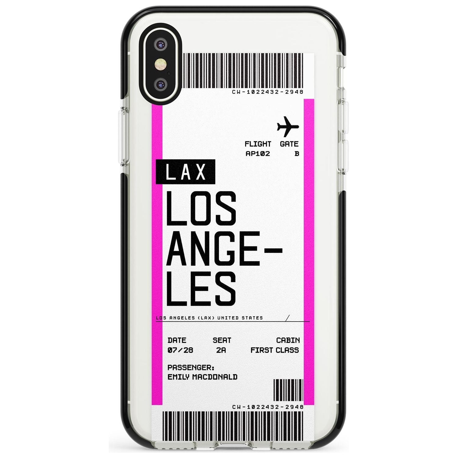 Los Angeles Boarding Pass iPhone Case Black Impact Custom Phone Case - Case Warehouse