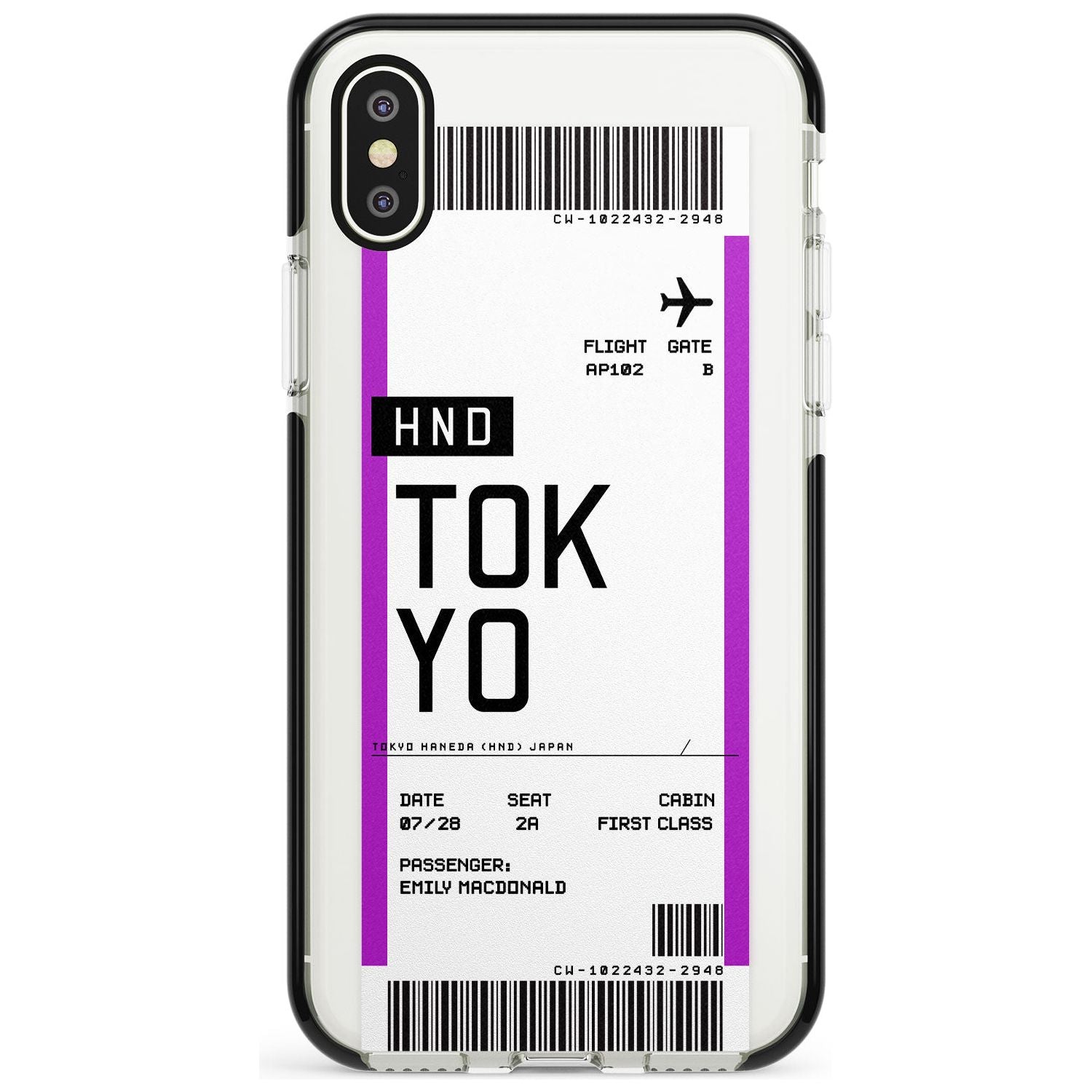 Tokyo Boarding Pass iPhone Case Black Impact Custom Phone Case - Case Warehouse