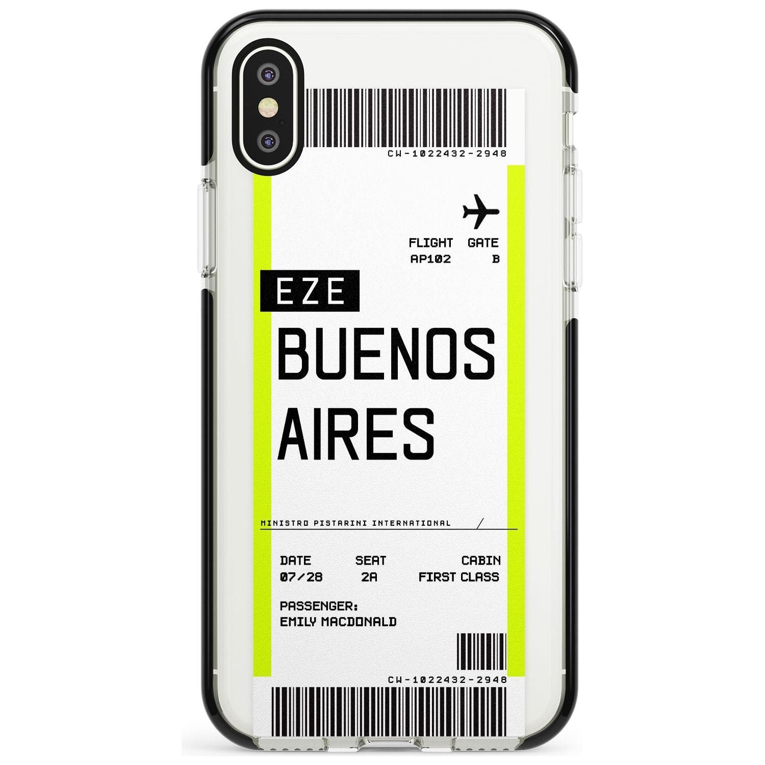 Buenos Aires Boarding Pass iPhone Case Black Impact Custom Phone Case - Case Warehouse