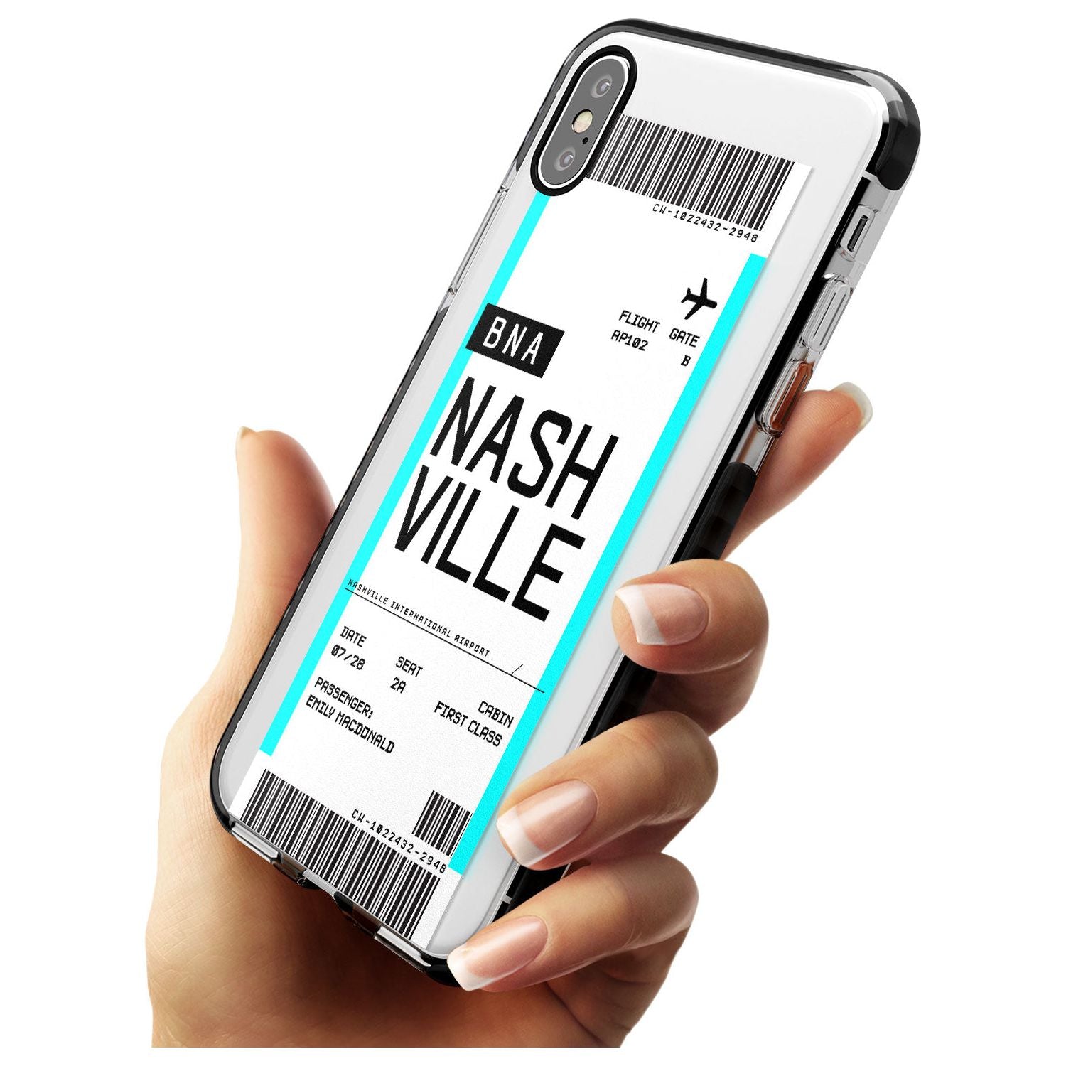Nashville Boarding Pass iPhone Case Custom Phone Case - Case Warehouse