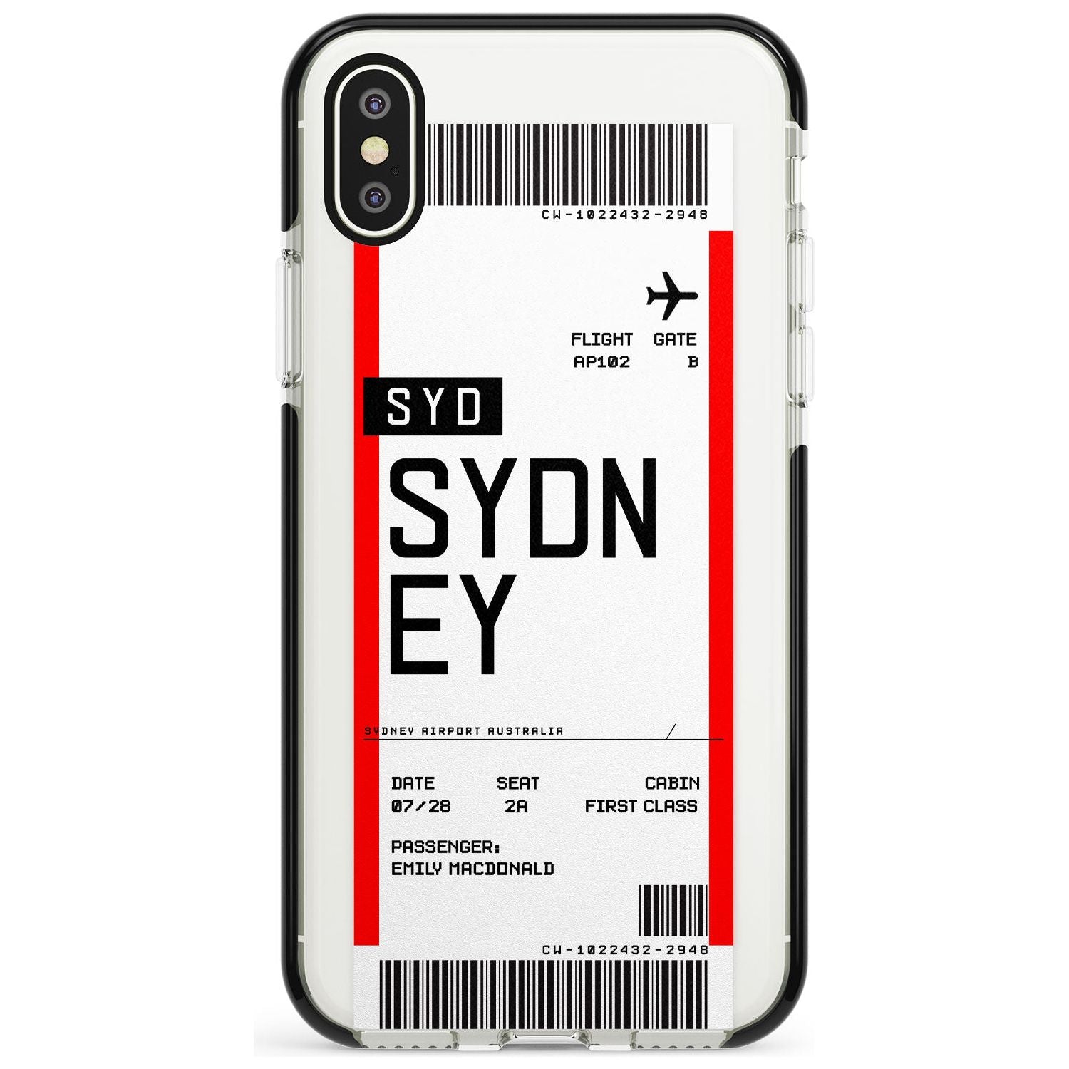 Sydney Boarding Pass iPhone Case Black Impact Custom Phone Case - Case Warehouse