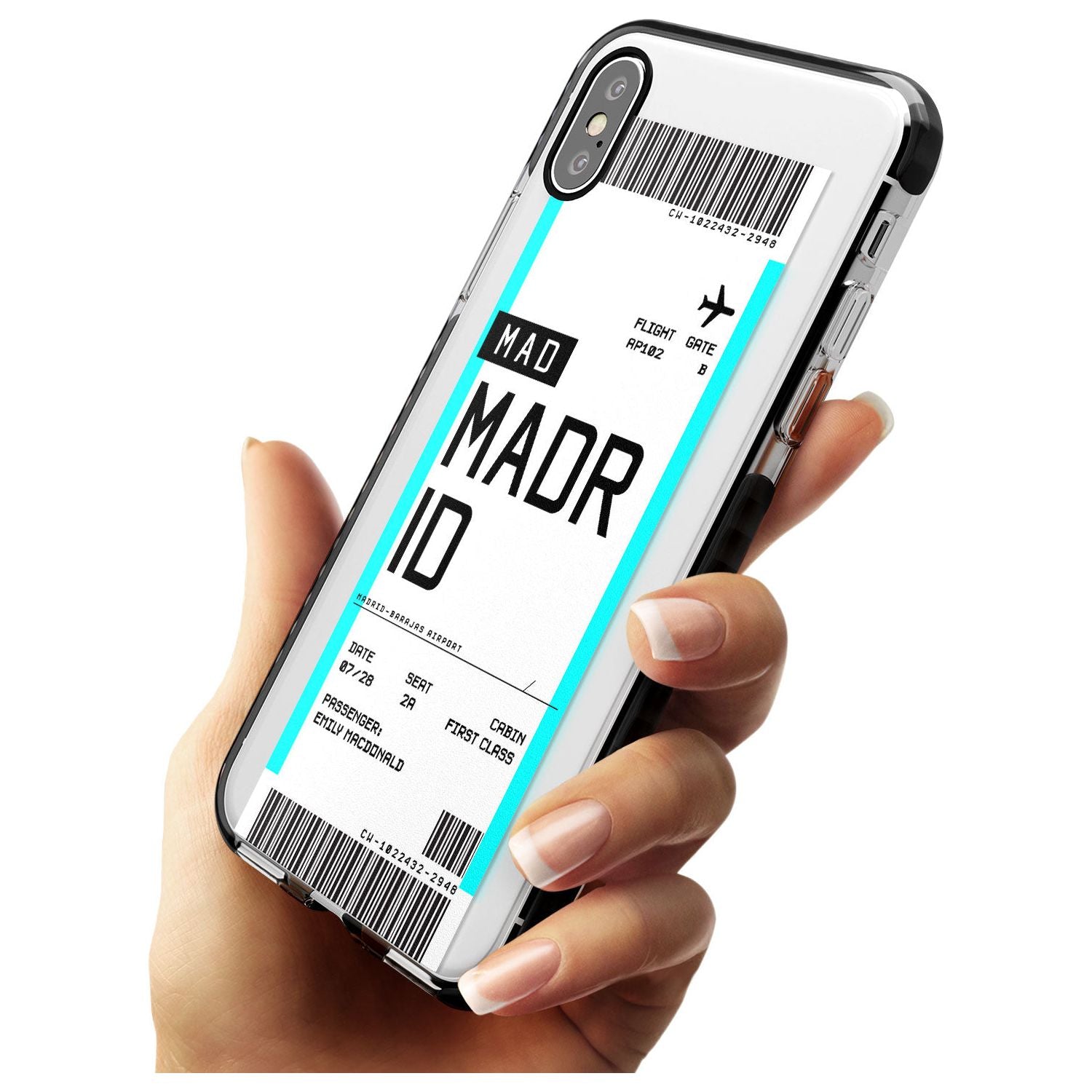 Madrid Boarding Pass iPhone Case Custom Phone Case - Case Warehouse