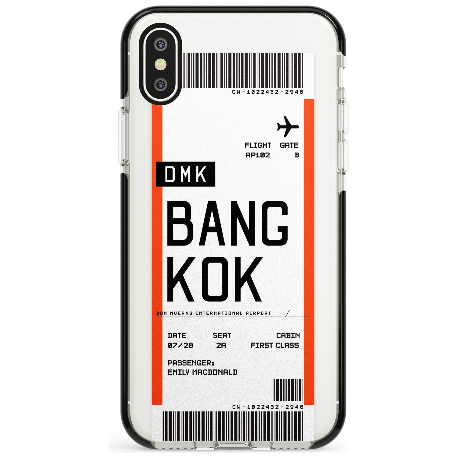 Bangkok Boarding Pass iPhone Case Black Impact Custom Phone Case - Case Warehouse