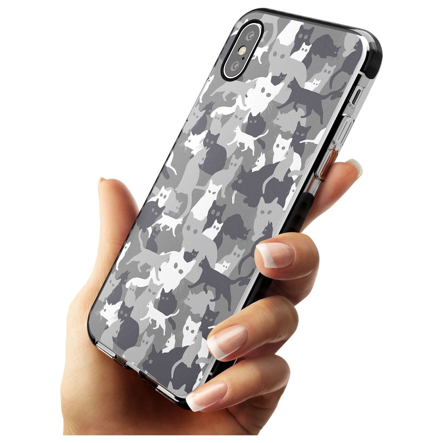 Dark Grey Cat Camouflage Pattern iPhone Case Phone Case - Case Warehouse