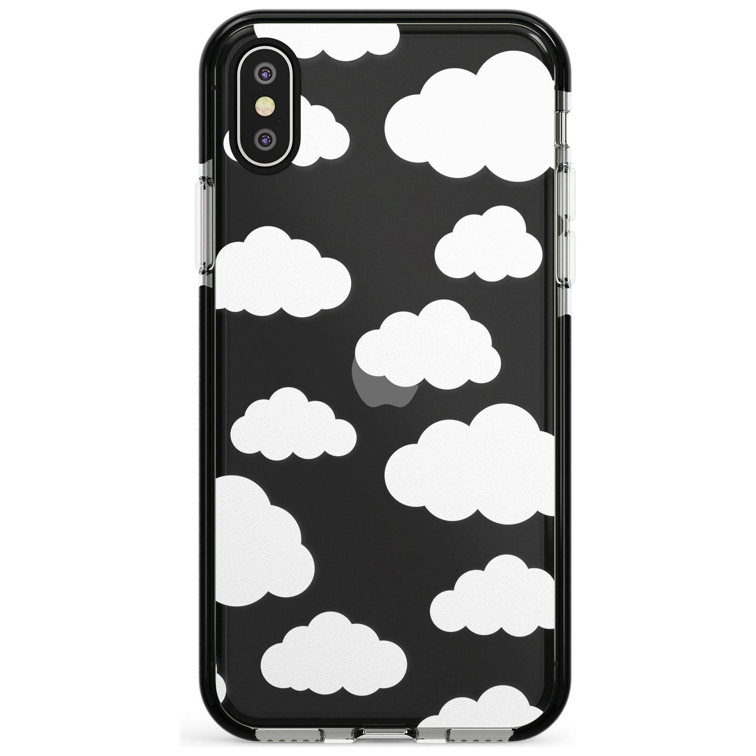 Transparent Cloud Pattern Pink Fade Impact Phone Case for iPhone X XS Max XR