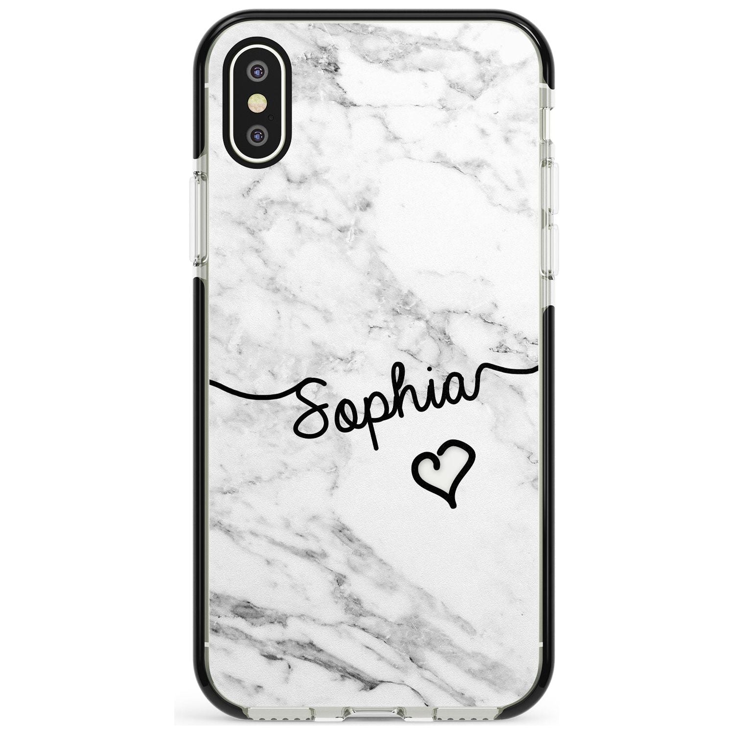 White Marble iPhone Case Black Impact Custom Phone Case - Case Warehouse