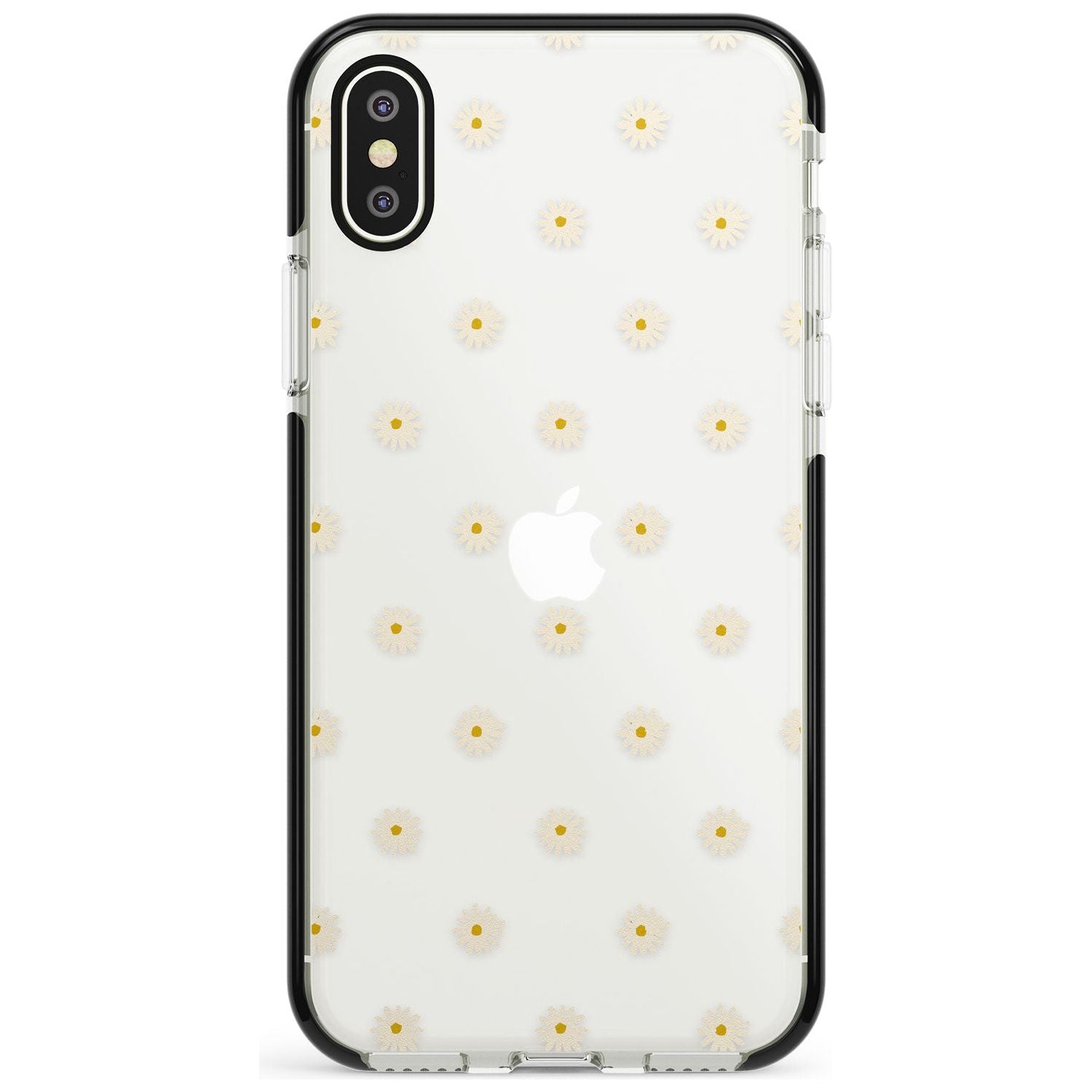 Daisy Pattern - Clear Cute Floral Design Pink Fade Impact Phone Case for iPhone X XS Max XR
