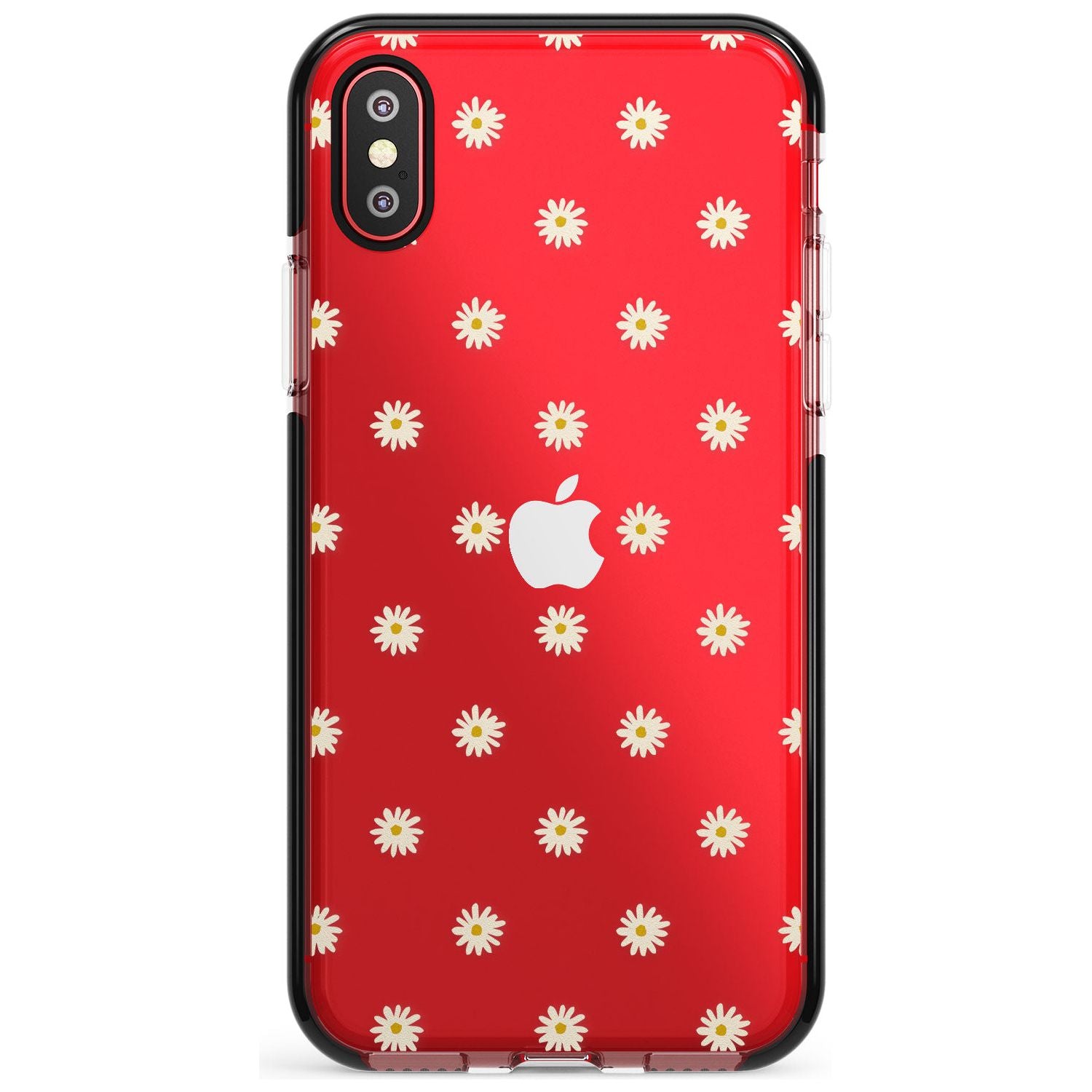 Daisy Pattern - Clear Cute Floral Design Pink Fade Impact Phone Case for iPhone X XS Max XR