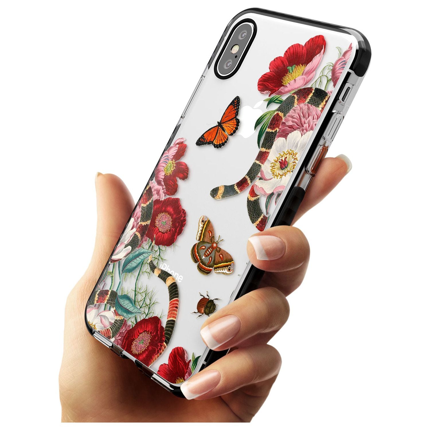 Botanical Snake Pink Fade Impact Phone Case for iPhone X XS Max XR