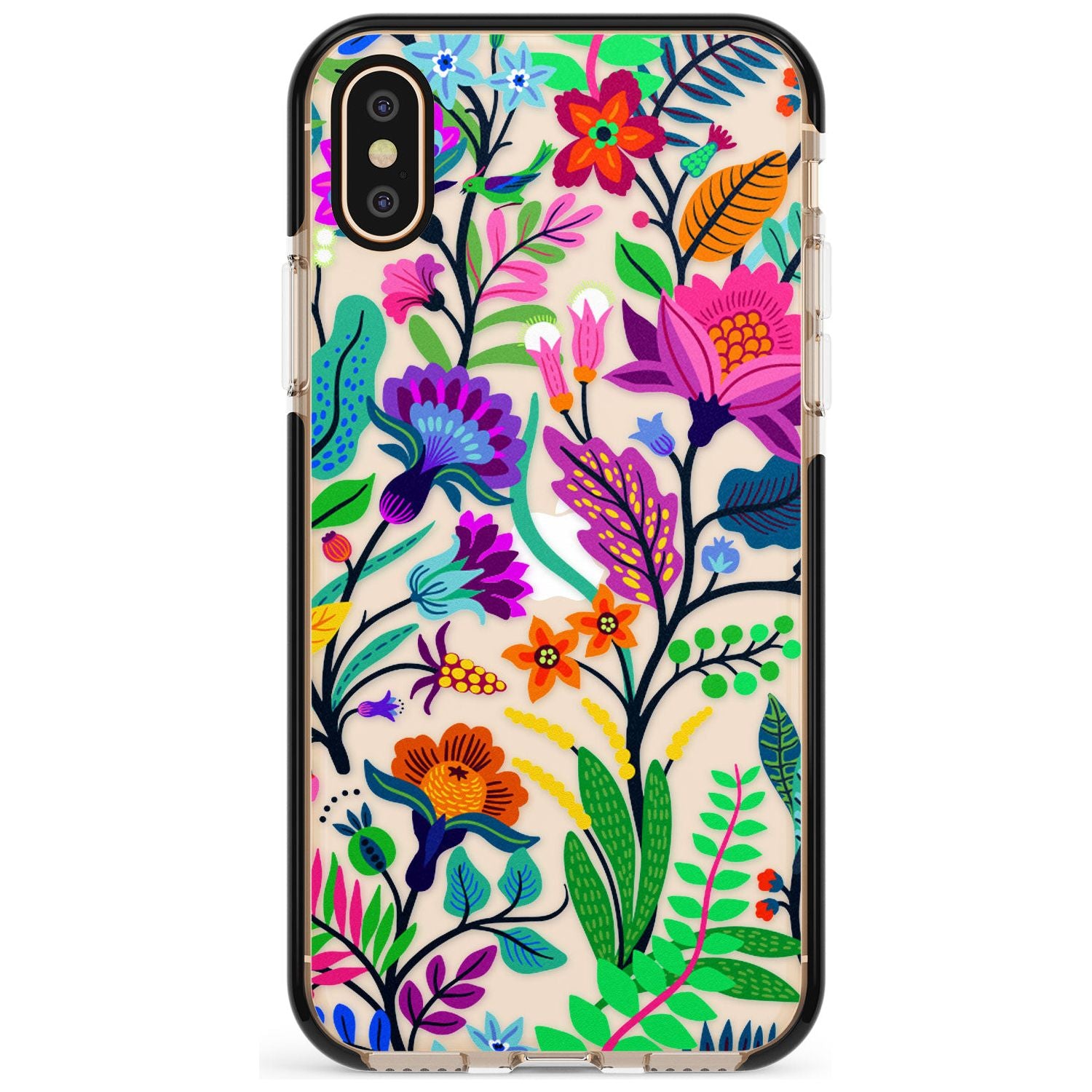 Floral Vibe Black Impact Phone Case for iPhone X XS Max XR