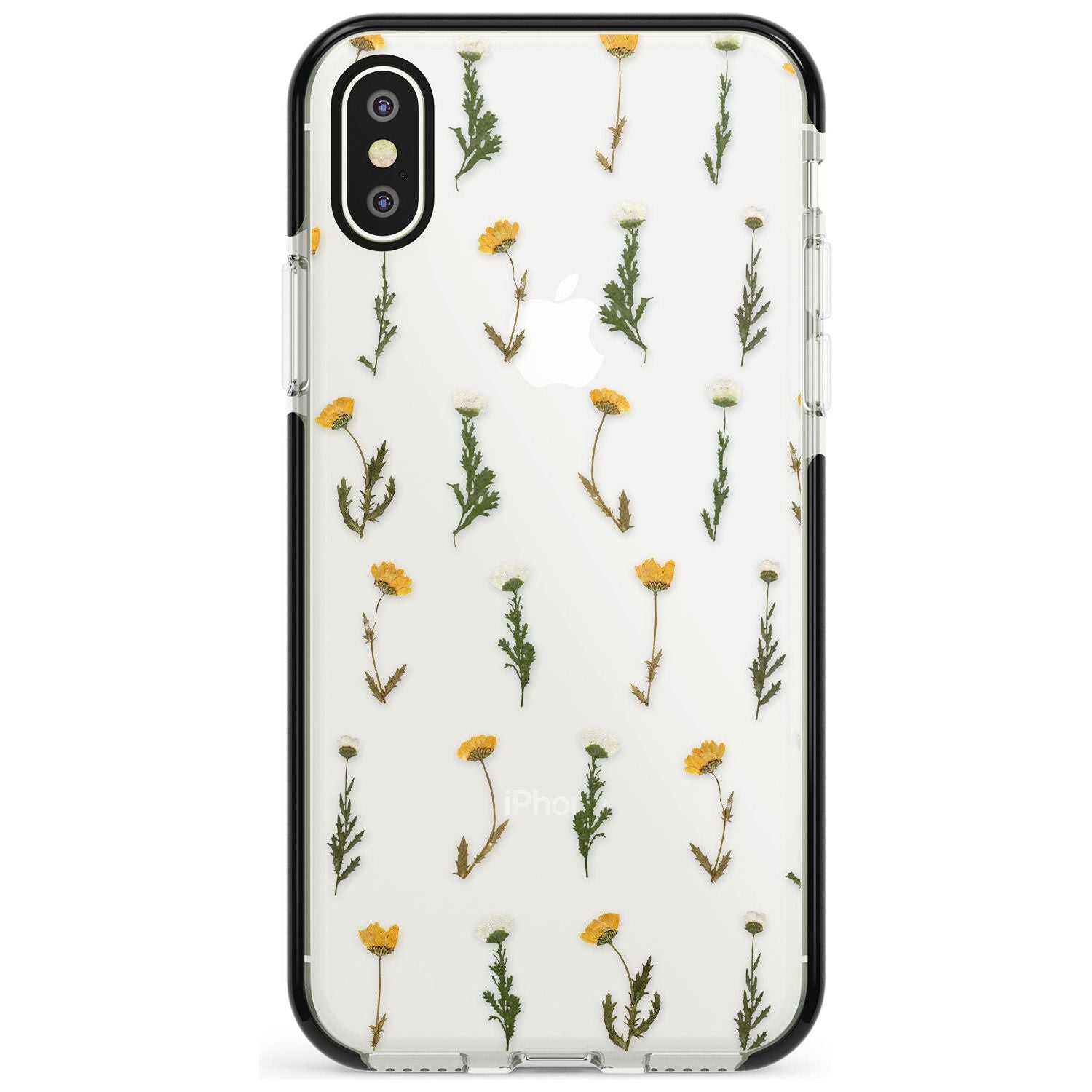 Pressed Flower iPhone Case Black Impact Phone Case - Case Warehouse