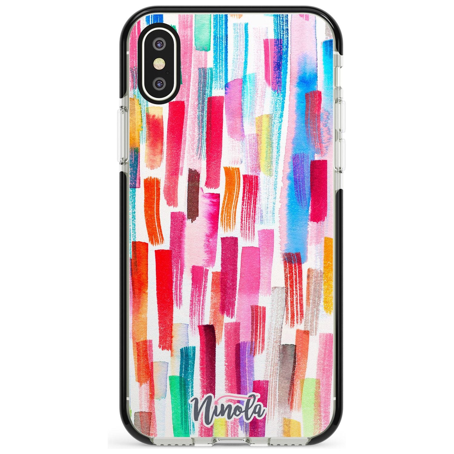 Colorful Brushstrokes Black Impact Phone Case for iPhone X XS Max XR