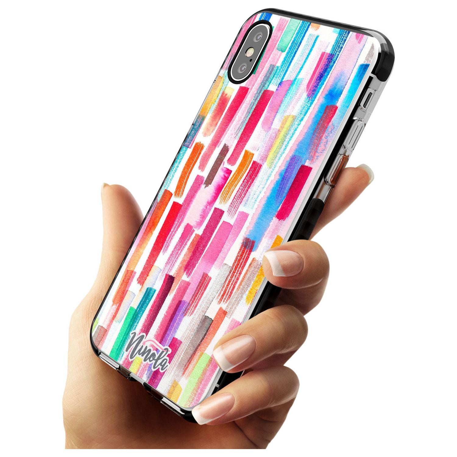 Colorful Brushstrokes Black Impact Phone Case for iPhone X XS Max XR