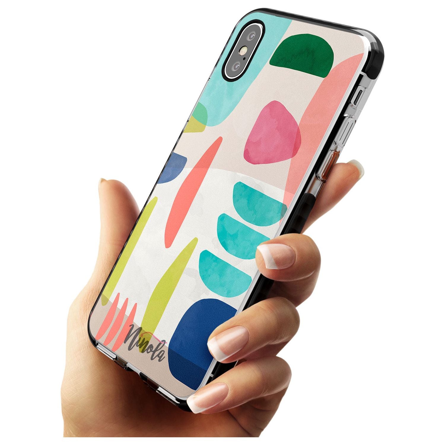 Organic Bold Shapes Black Impact Phone Case for iPhone X XS Max XR