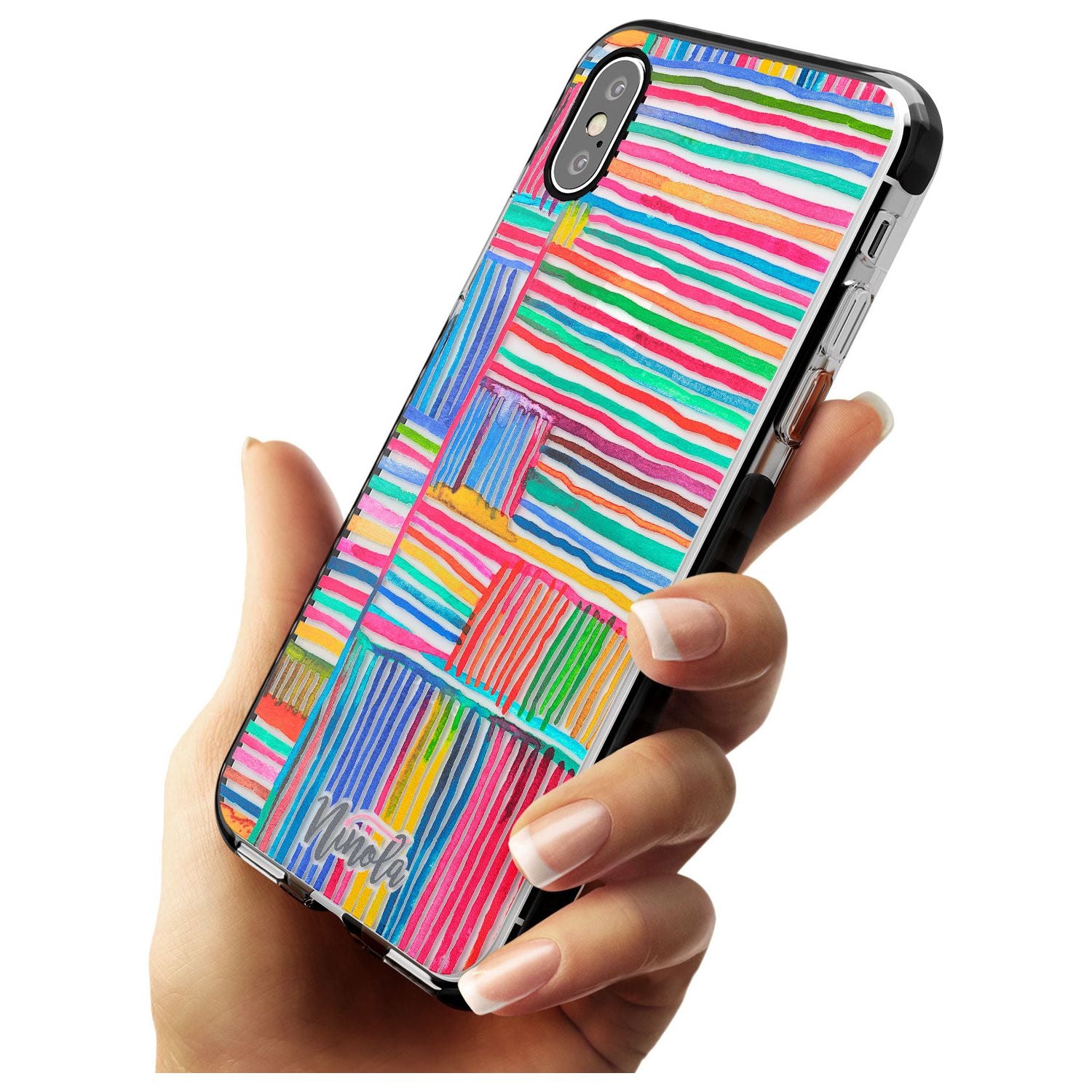 Watercolor Relaxing Lines Black Impact Phone Case for iPhone X XS Max XR