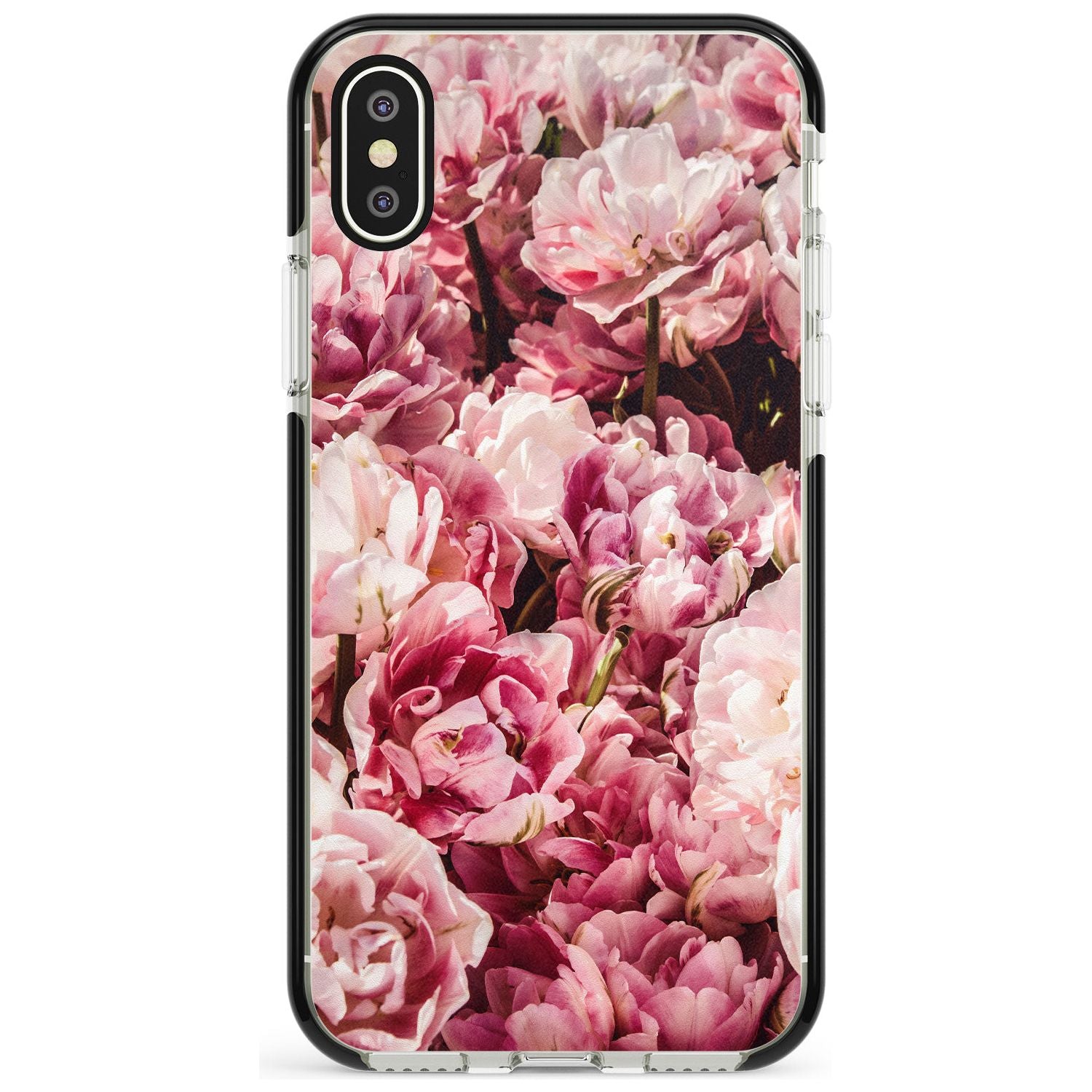 Pink Peonies iPhone Case Black Impact Phone Case - Case Warehouse