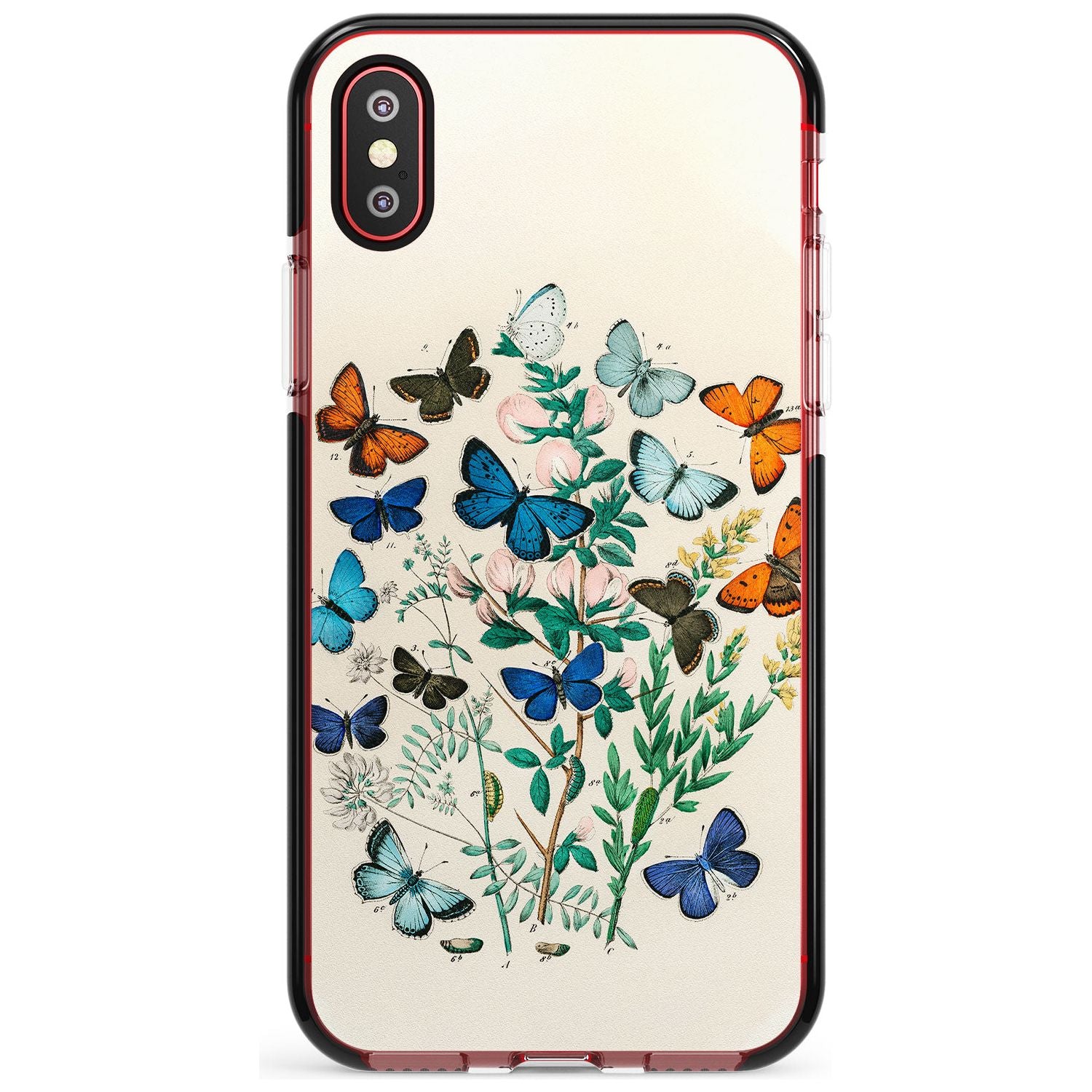 European Butterflies Black Impact Phone Case for iPhone X XS Max XR