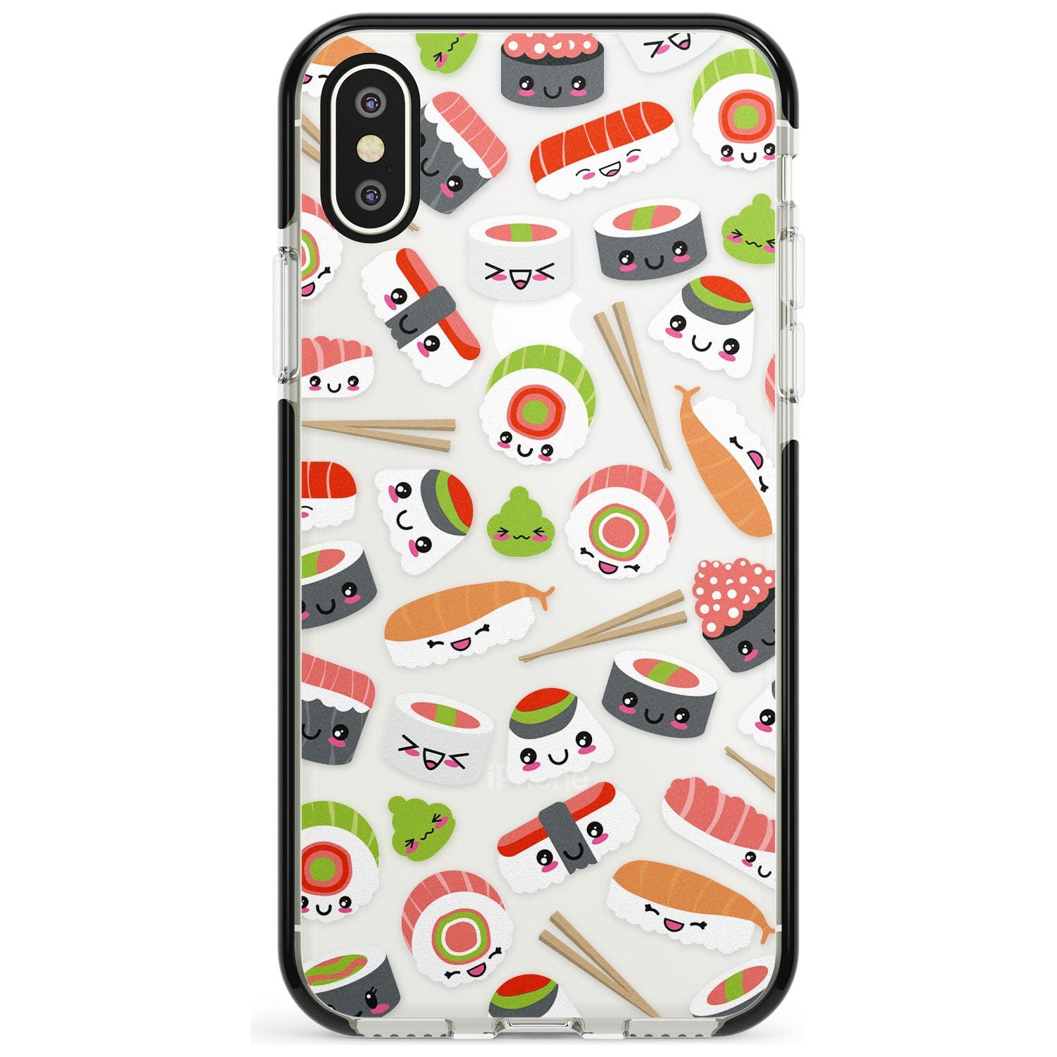 Kawaii Sushi Mix iPhone Case Black Impact Phone Case - Case Warehouse