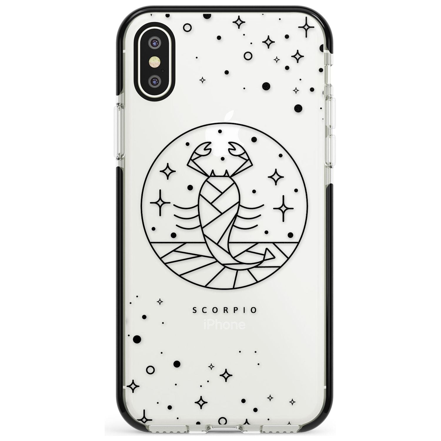 Scorpio Emblem - Transparent Design Black Impact Phone Case for iPhone X XS Max XR