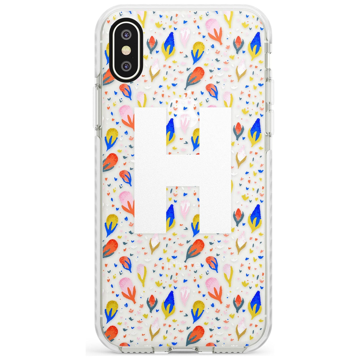 White Monogram Floral iPhone Case Impact Case Custom Phone Case - Case Warehouse