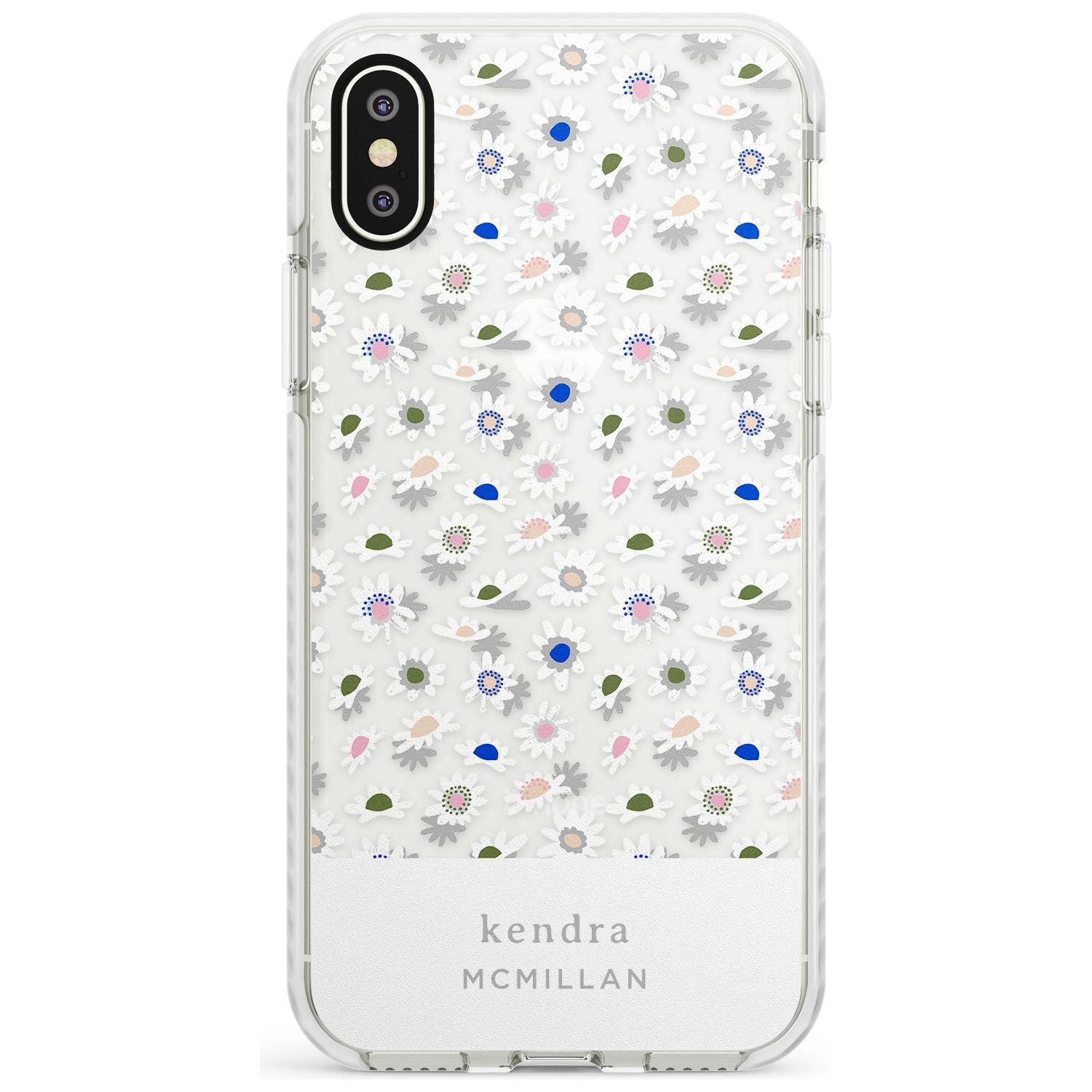 Grey & White Daisies Floral Design iPhone Case Impact Case Custom Phone Case - Case Warehouse