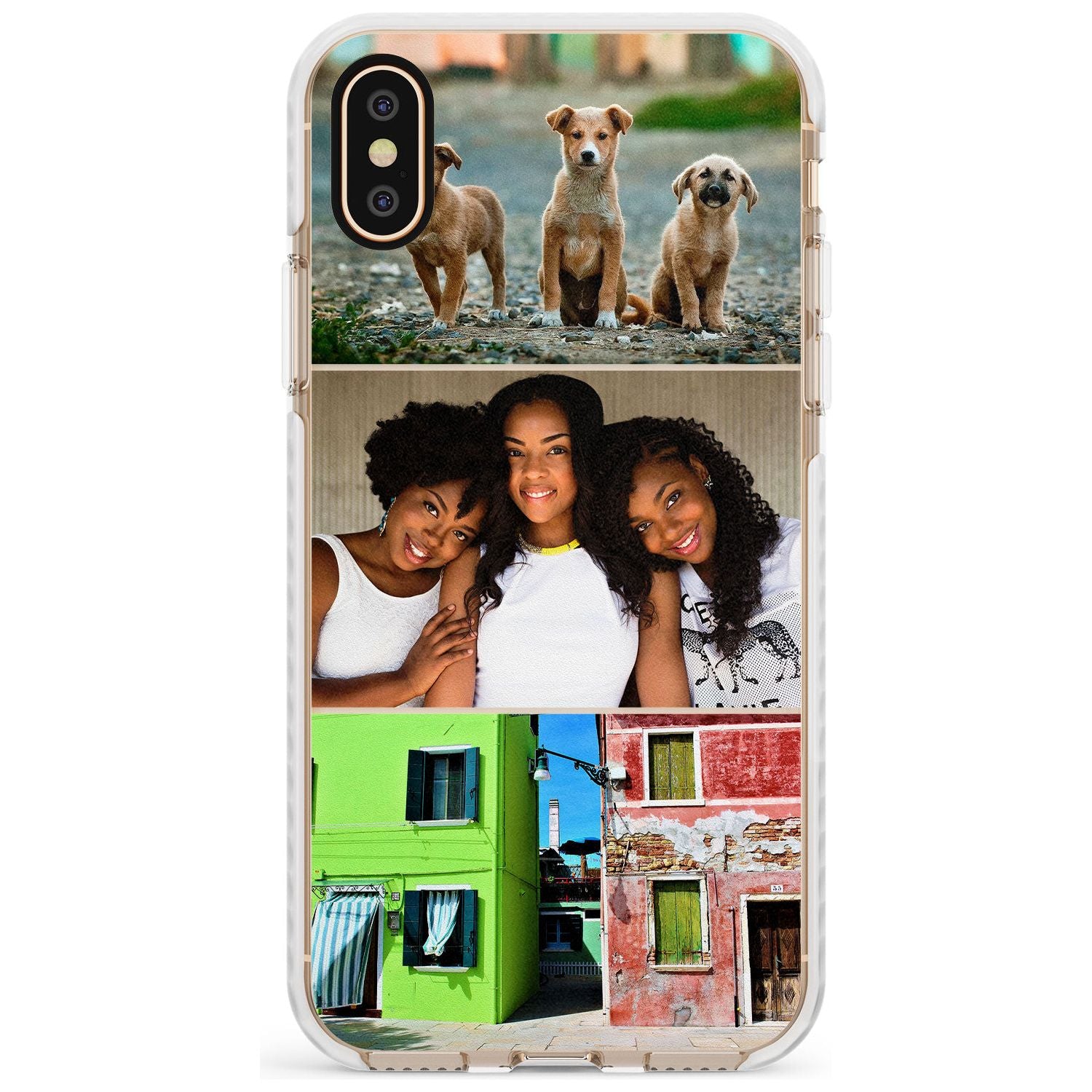 3 Photo Grid Slim TPU Phone Blanc Space X XS Max XR