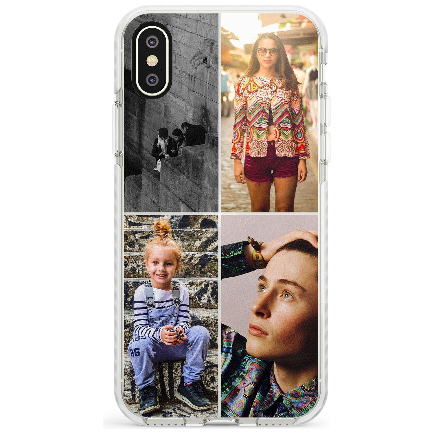 4 Photo Grid Slim TPU Phone Blanc Space X XS Max XR
