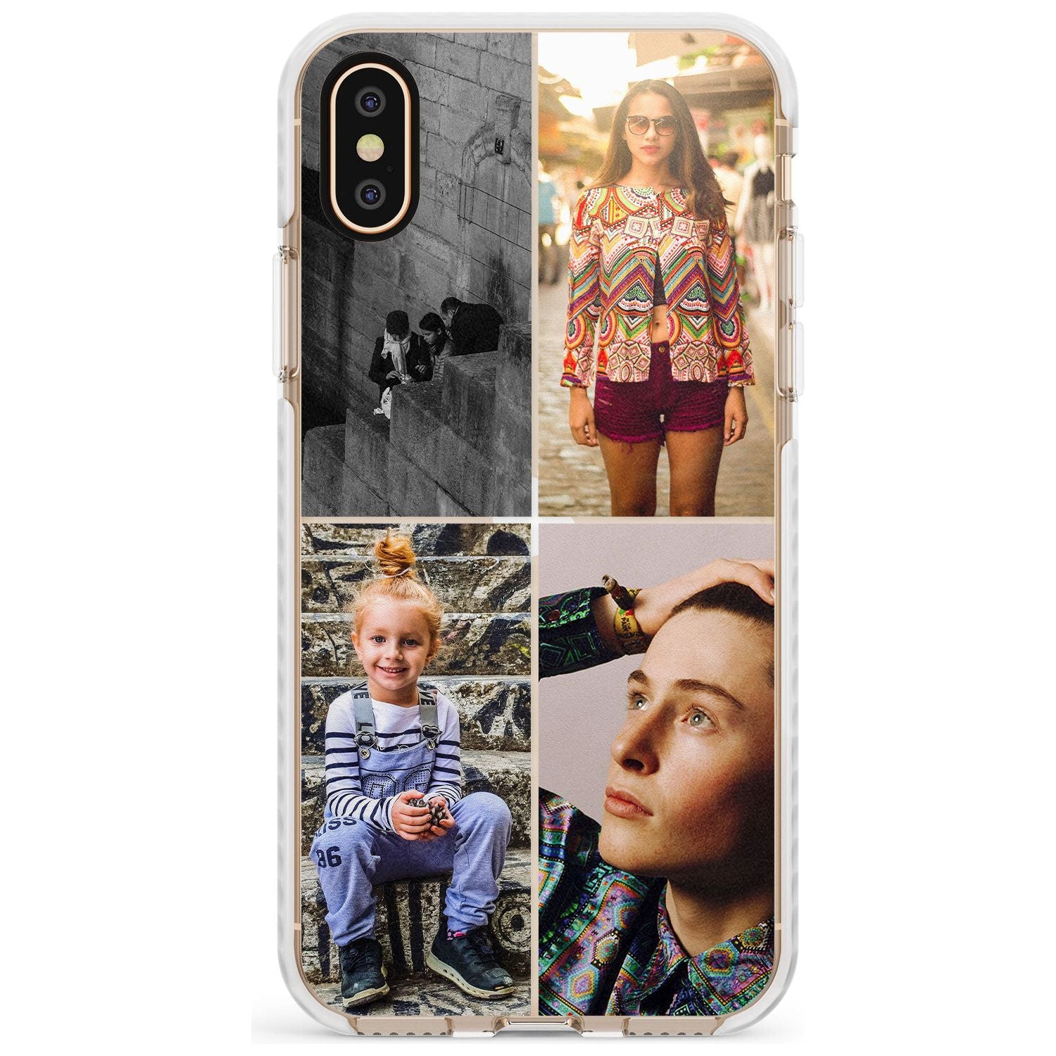 4 Photo Grid Slim TPU Phone Blanc Space X XS Max XR