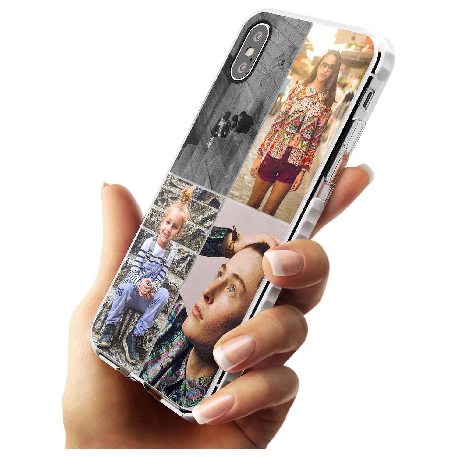4 Photo Grid Slim TPU Phone Blanc Space X XS Max XR