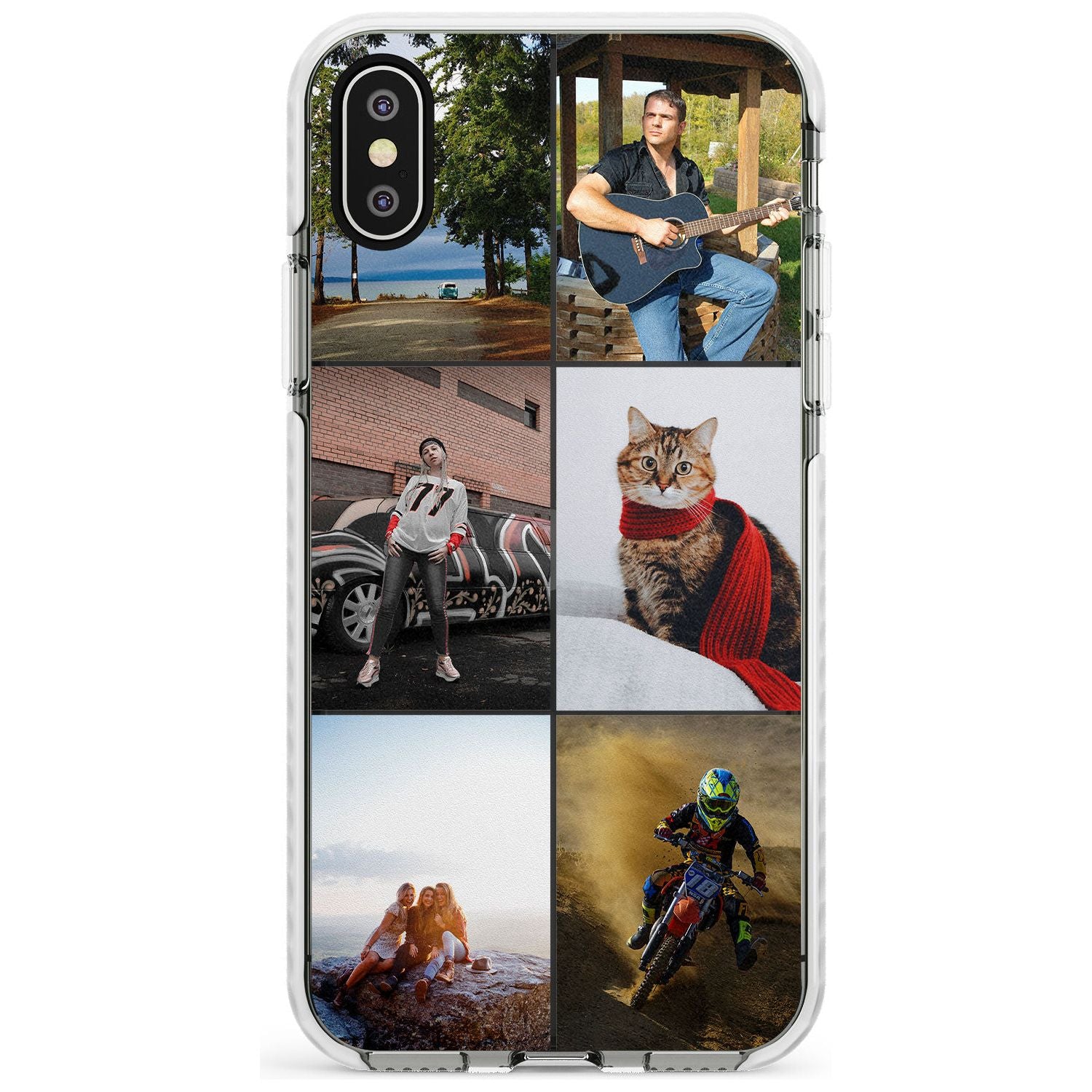 6 Photo Grid Slim TPU Phone Blanc Space X XS Max XR