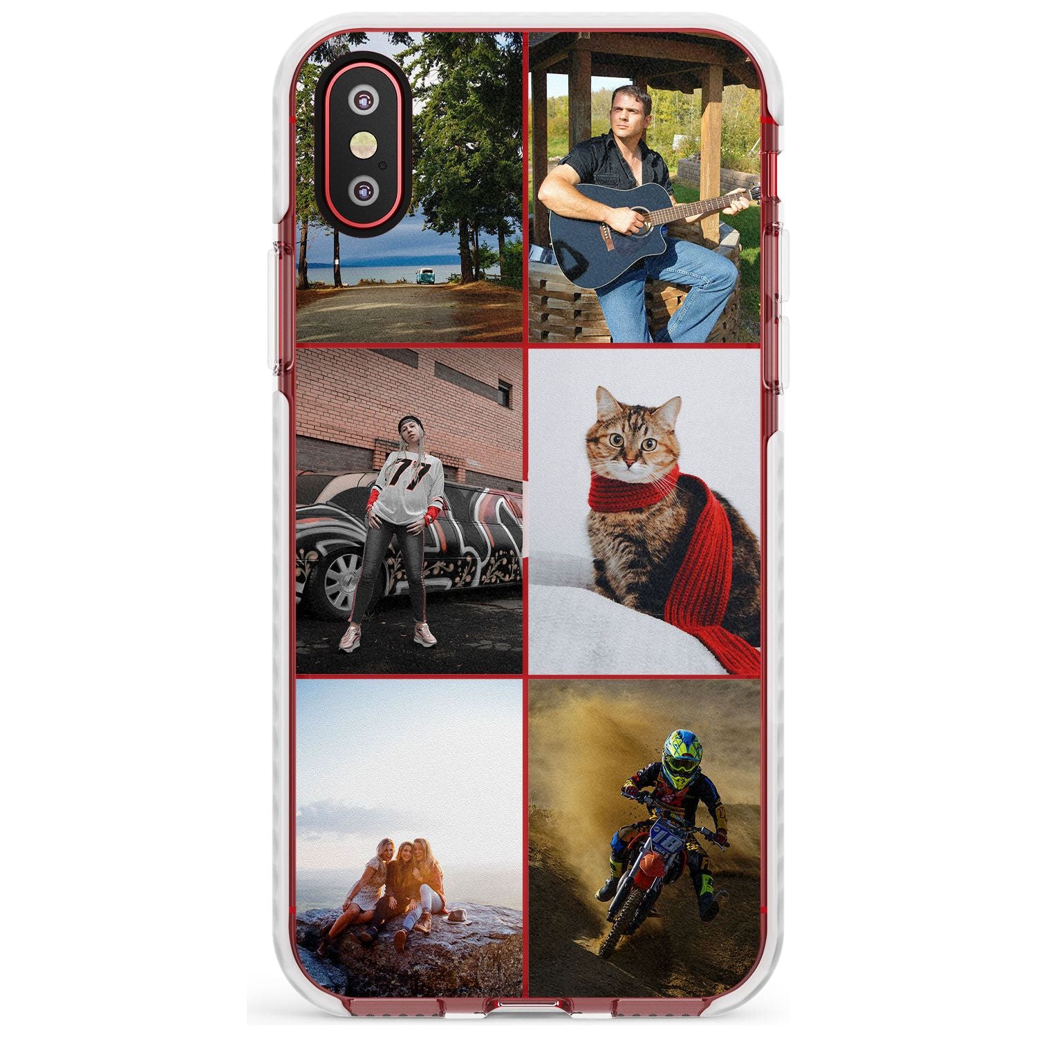 6 Photo Grid Slim TPU Phone Blanc Space X XS Max XR