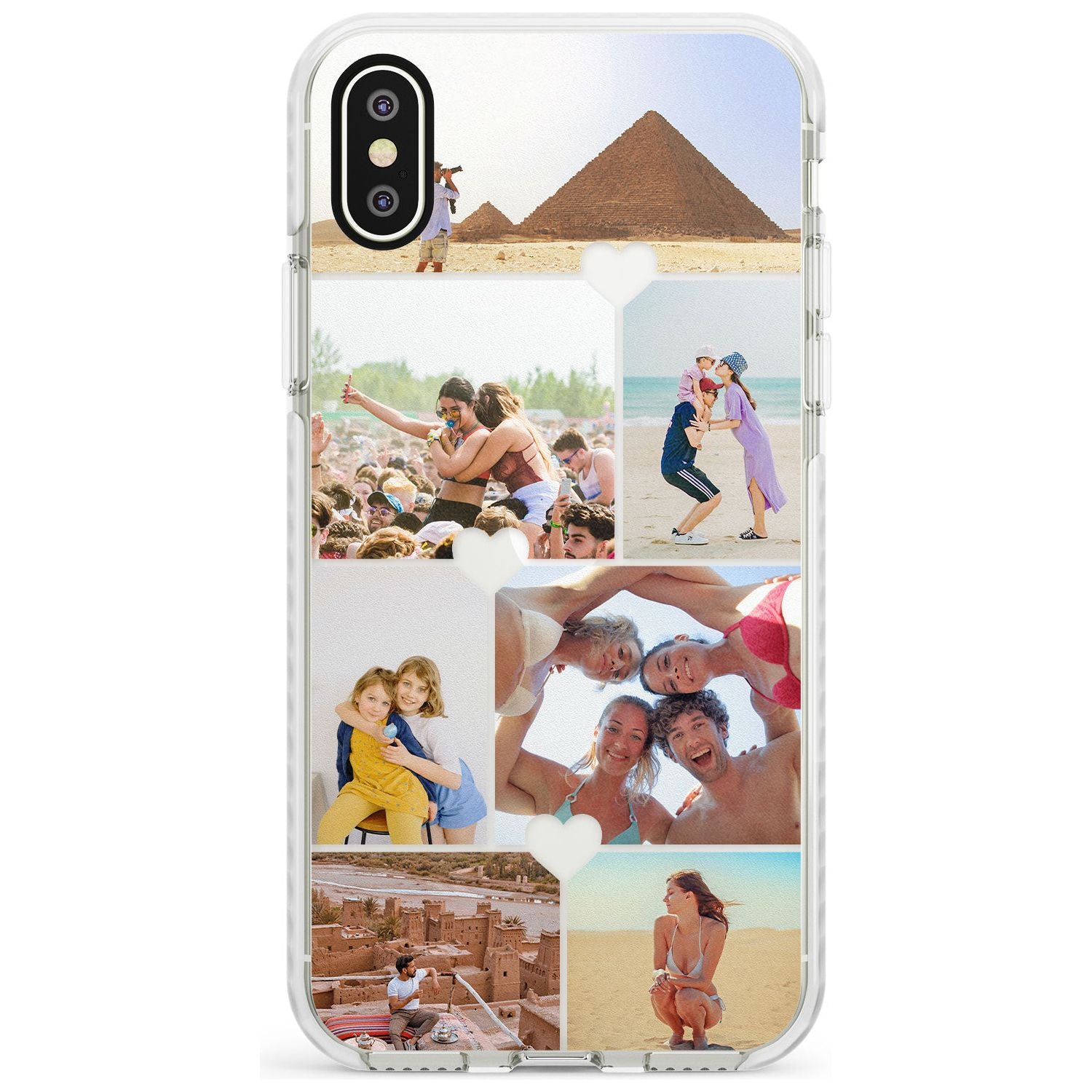 Personalised Heart Photo Grid Phone Case for iPhone X XS Max XR
