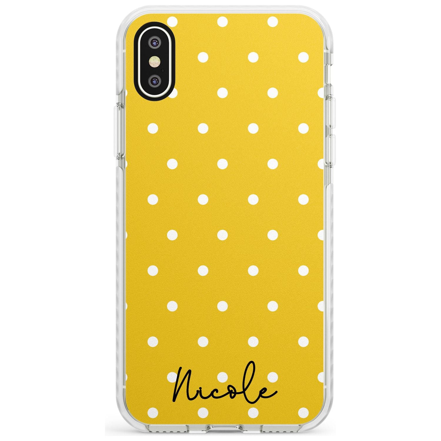 Custom Yellow Polka Dot iPhone Case Impact Case Custom Phone Case - Case Warehouse