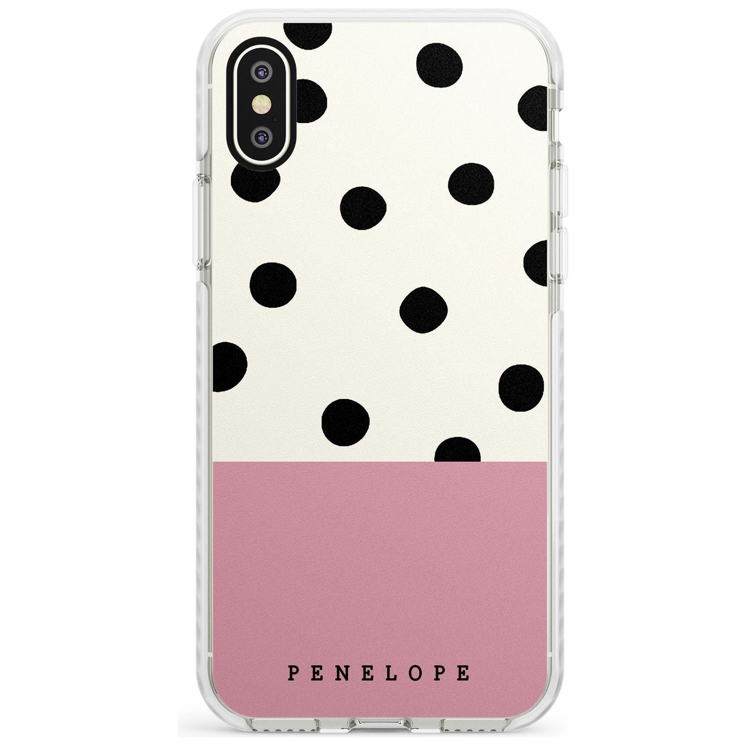 Pink Border Polka Dot iPhone Case Impact Case Custom Phone Case - Case Warehouse