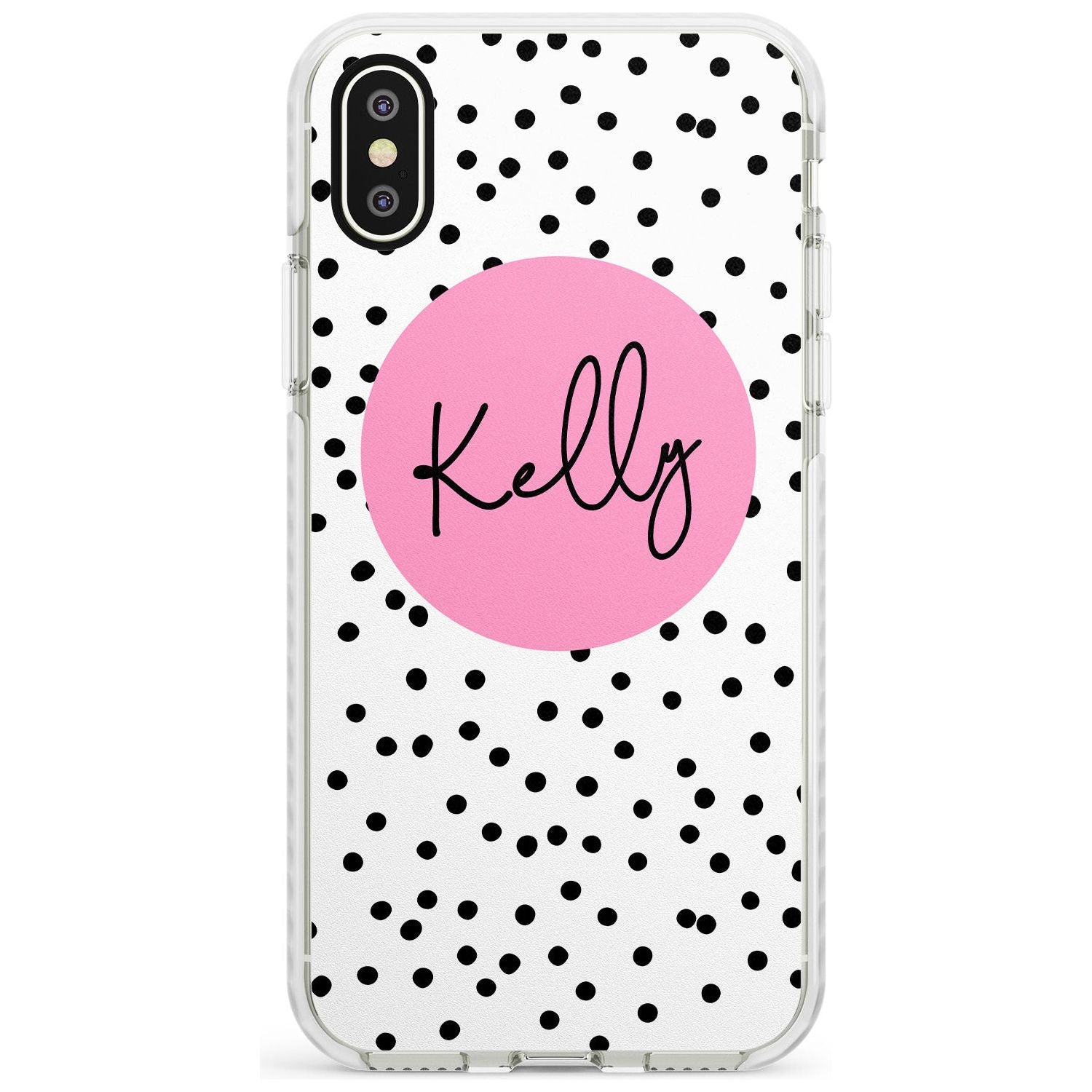 Pink Circle & Dots iPhone Case Impact Case Custom Phone Case - Case Warehouse