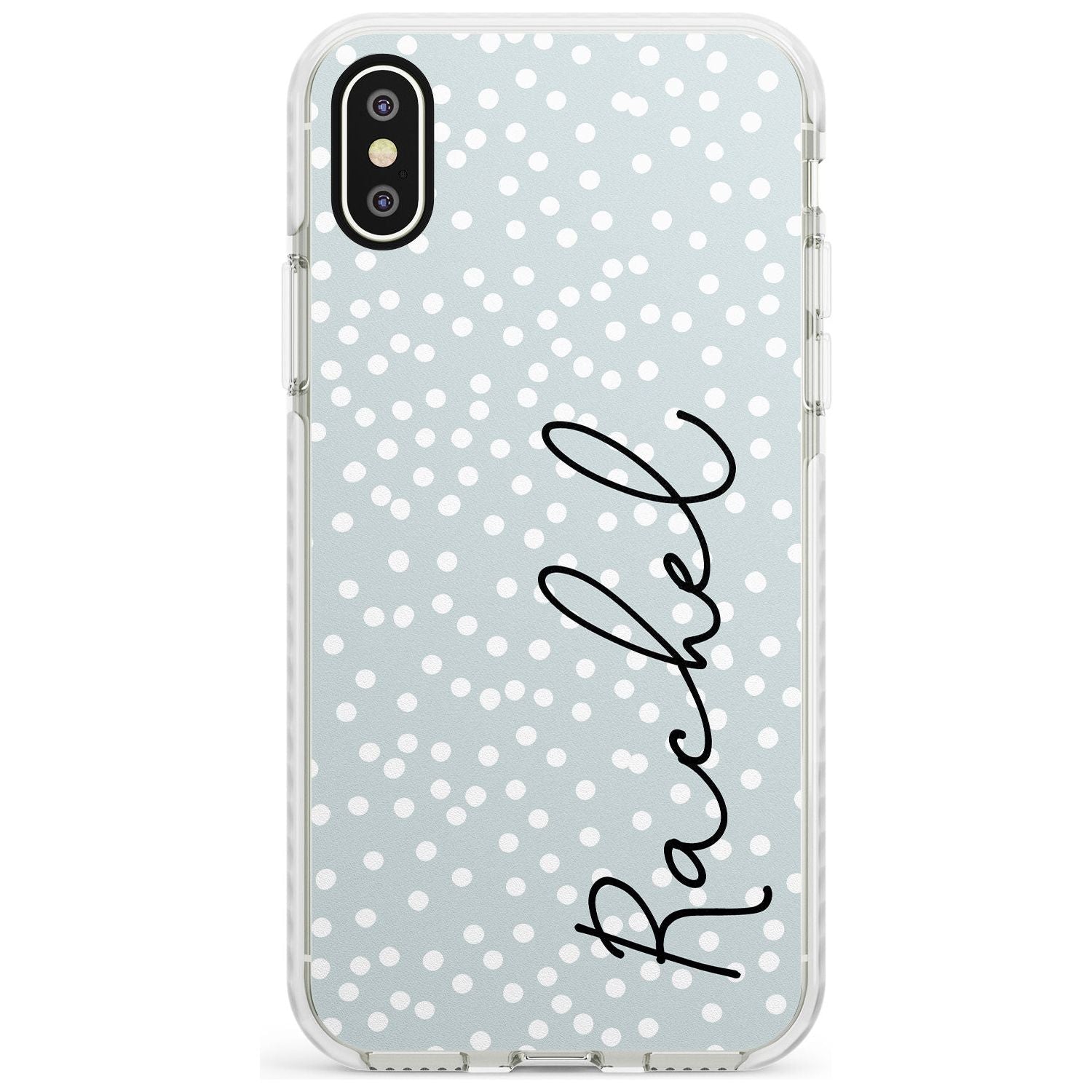 Vertical Cursive & Dots iPhone Case Impact Case Custom Phone Case - Case Warehouse