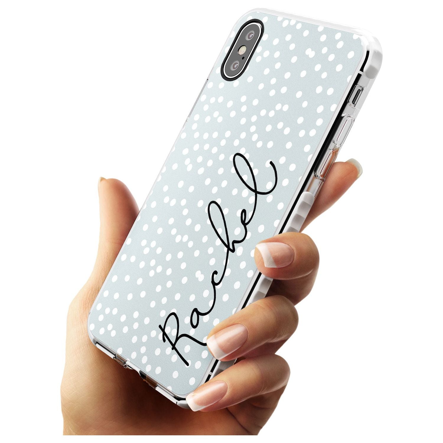 Vertical Cursive & Dots iPhone Case Custom Phone Case - Case Warehouse